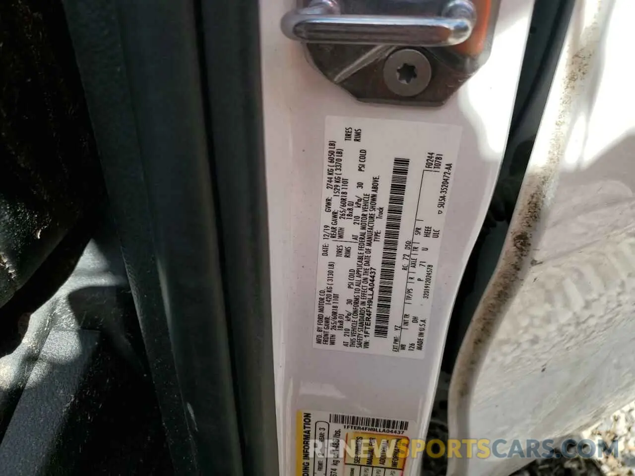 14 fotografías del automóvil dañado 1FTER4FH9LLA04437 FORD RANGER 2020