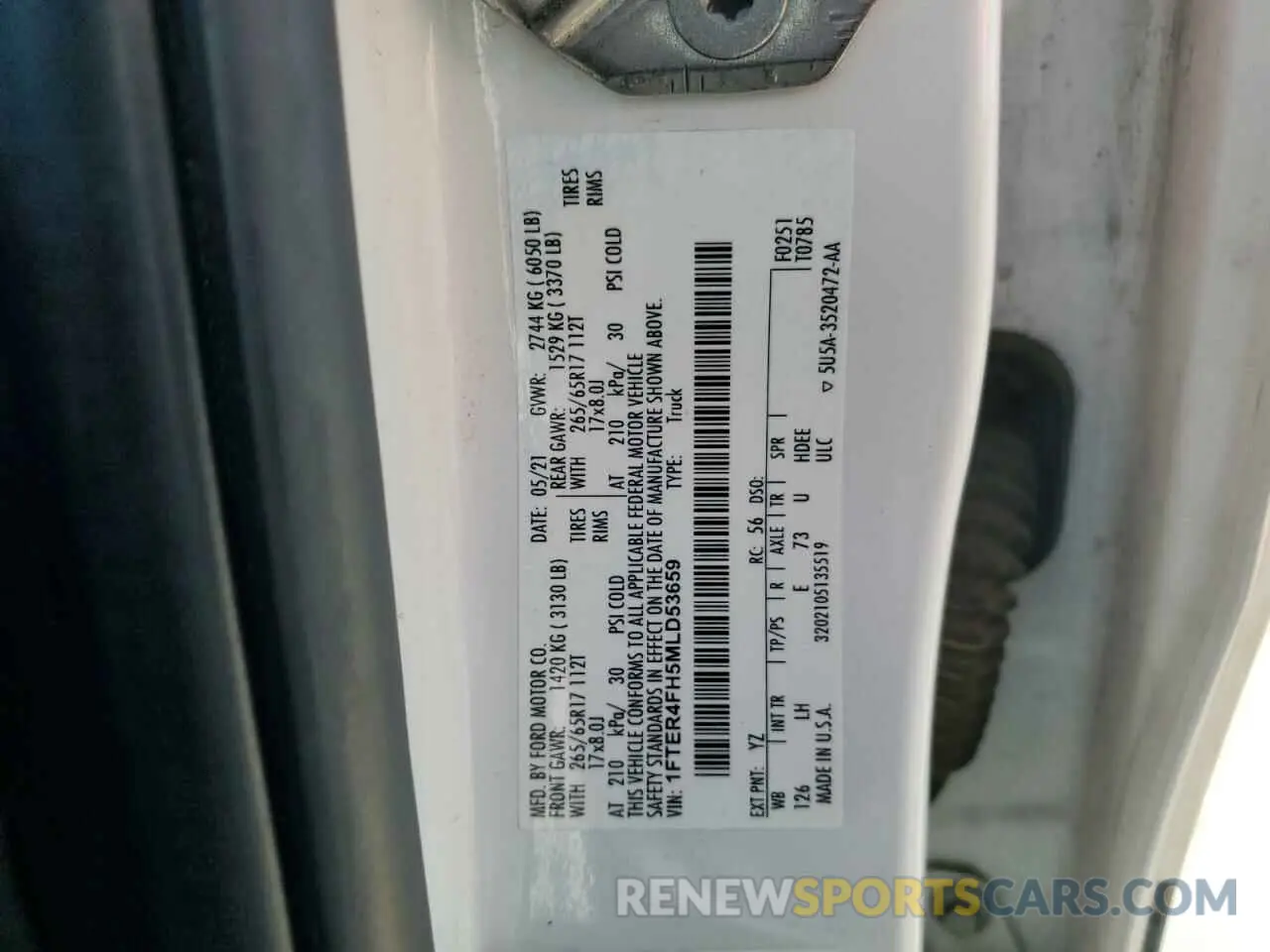 12 fotografías del automóvil dañado 1FTER4FH5MLD53659 FORD RANGER 2021