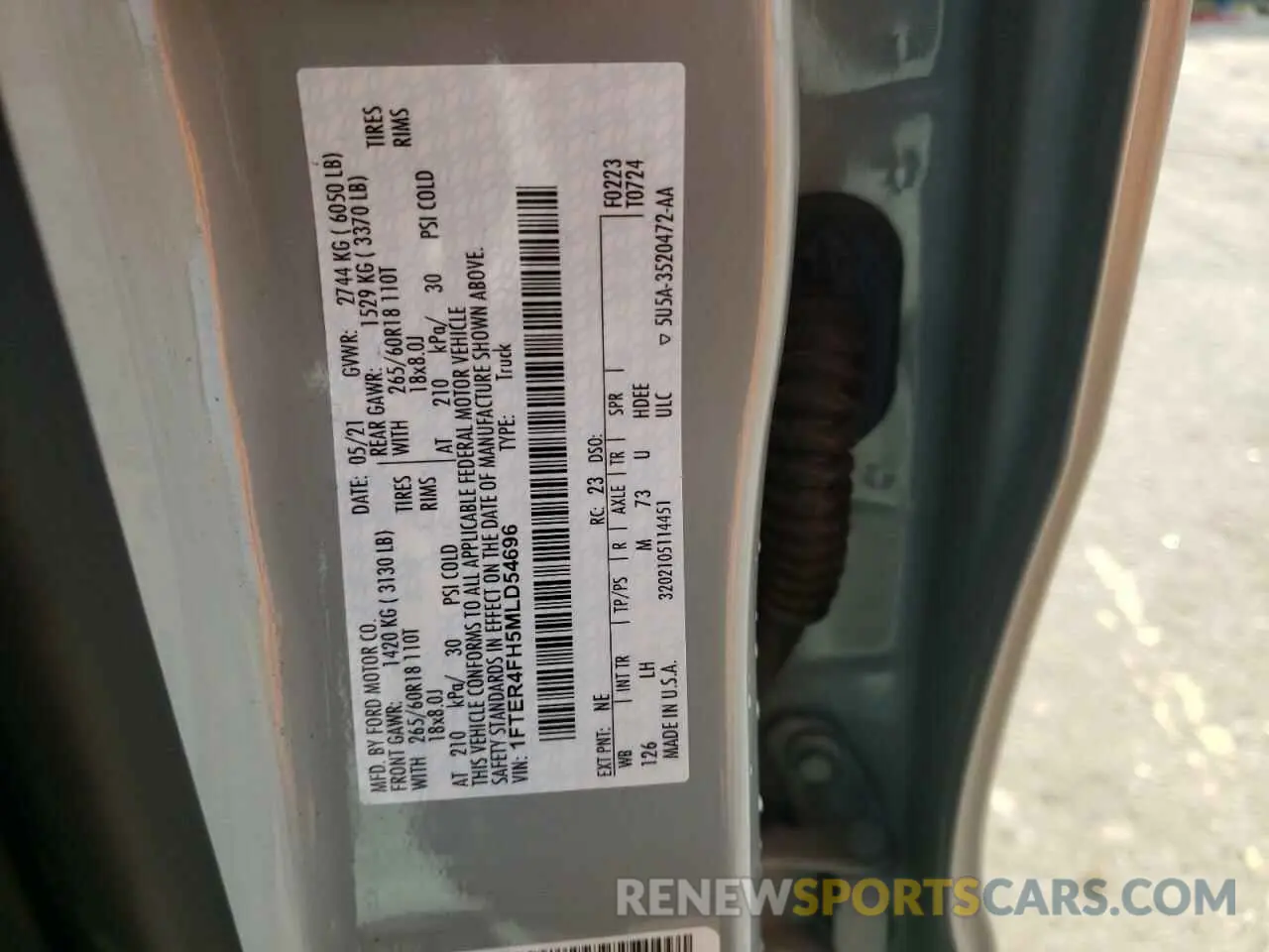 13 fotografías del automóvil dañado 1FTER4FH5MLD54696 FORD RANGER 2021