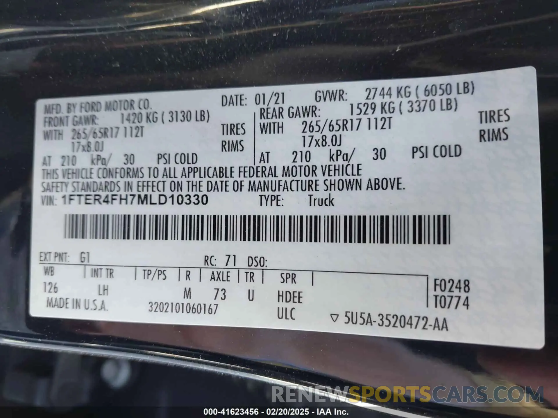 9 fotografías del automóvil dañado 1FTER4FH7MLD10330 FORD RANGER 2021
