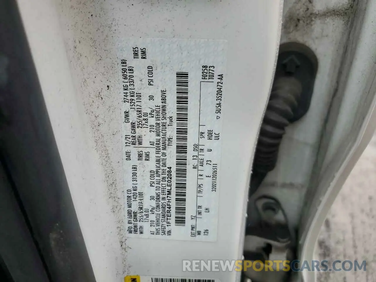 12 fotografías del automóvil dañado 1FTER4FH7MLE02084 FORD RANGER 2021