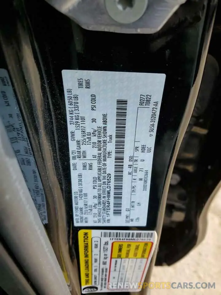 12 fotografías del automóvil dañado 1FTER4FH8MLD76529 FORD RANGER 2021