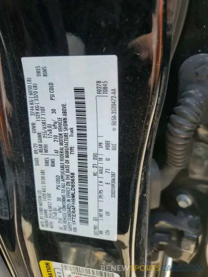 14 fotografías del automóvil dañado 1FTER4FH9MLD85658 FORD RANGER 2021