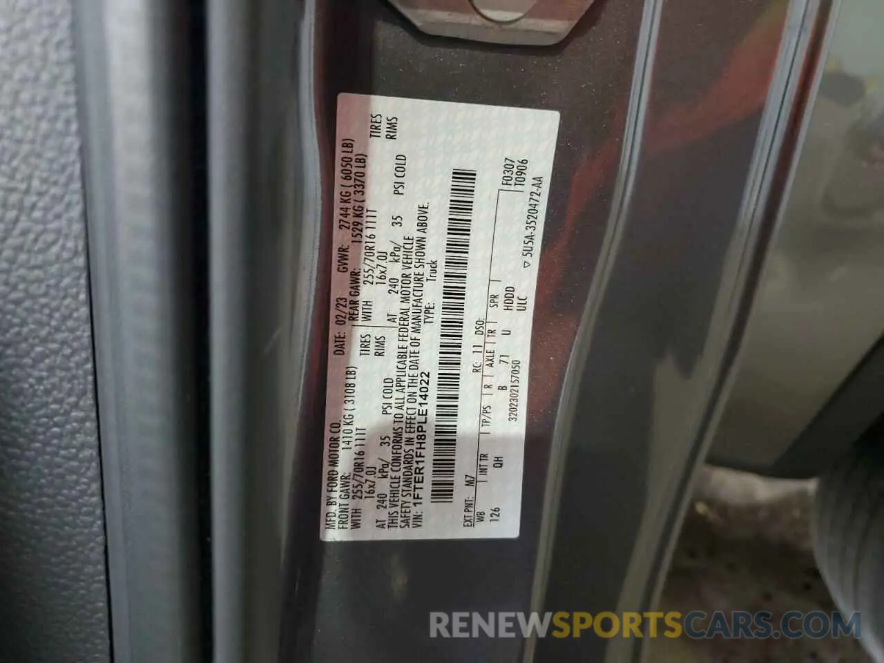 12 fotografías del automóvil dañado 1FTER1FH8PLE14022 FORD RANGER 2023