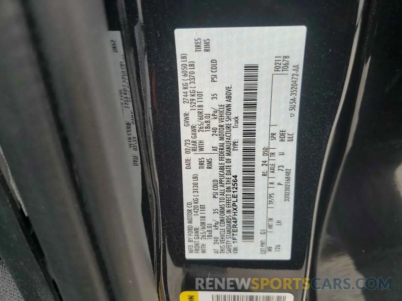 15 fotografías del automóvil dañado 1FTER4FHXPLE12564 FORD RANGER 2023