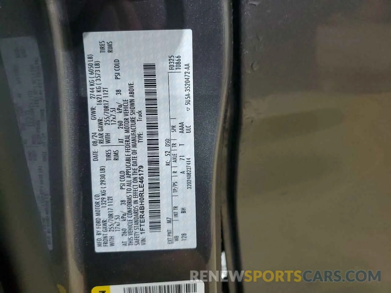 12 fotografías del automóvil dañado 1FTER4BH0RLE46179 FORD RANGER 2024