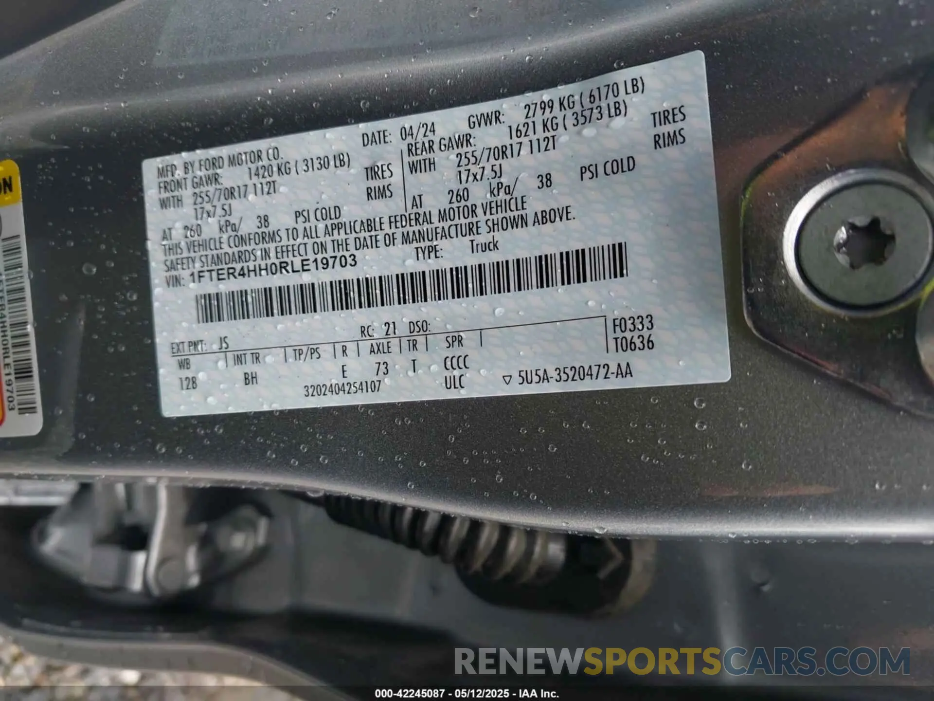 9 fotografías del automóvil dañado 1FTER4HH0RLE19703 FORD RANGER 2024