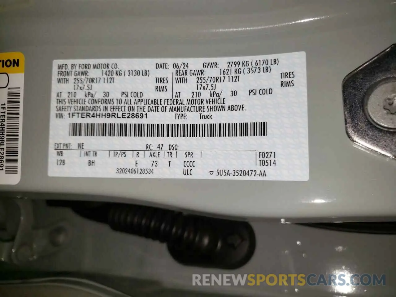 14 fotografías del automóvil dañado 1FTER4HH9RLE28691 FORD RANGER 2024