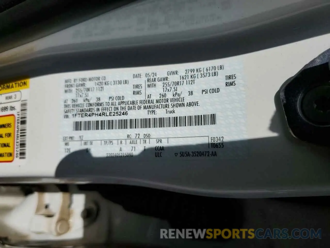 12 fotografías del automóvil dañado 1FTER4PH4RLE25246 FORD RANGER 2024