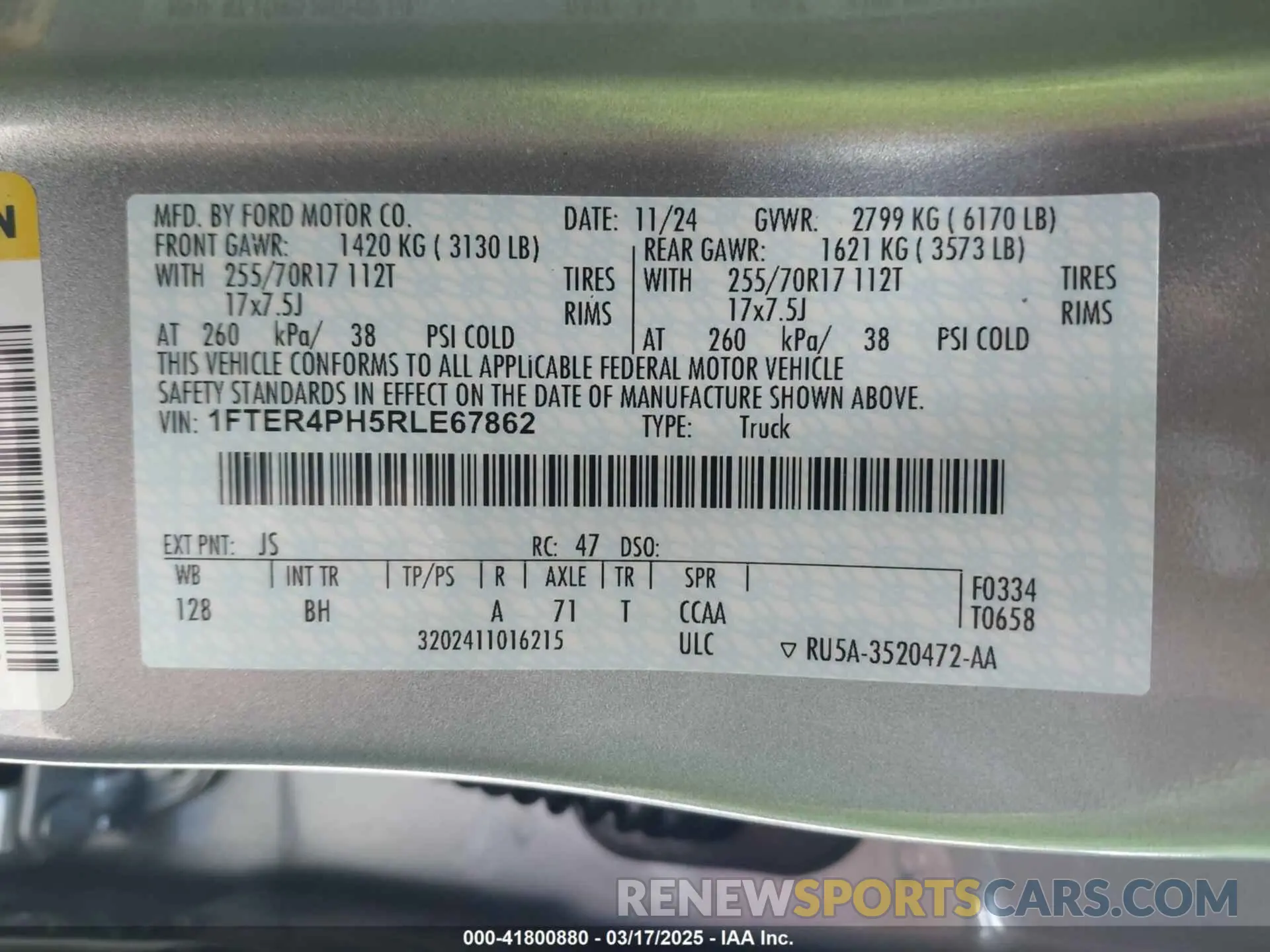 9 fotografías del automóvil dañado 1FTER4PH5RLE67862 FORD RANGER 2024