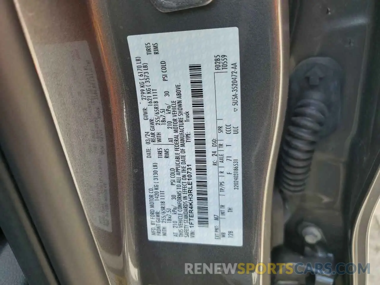 13 fotografías del automóvil dañado 1FTER4KH3RLE10731 FORD RANGER LAR 2024