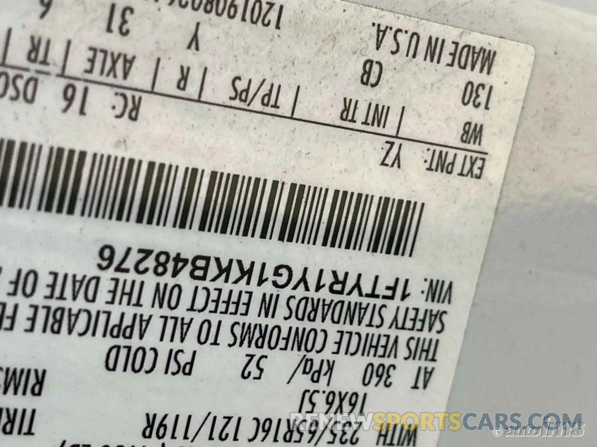6 fotografías del automóvil dañado 1FTYR1YG1KKB48276 FORD TRANSIT 2019