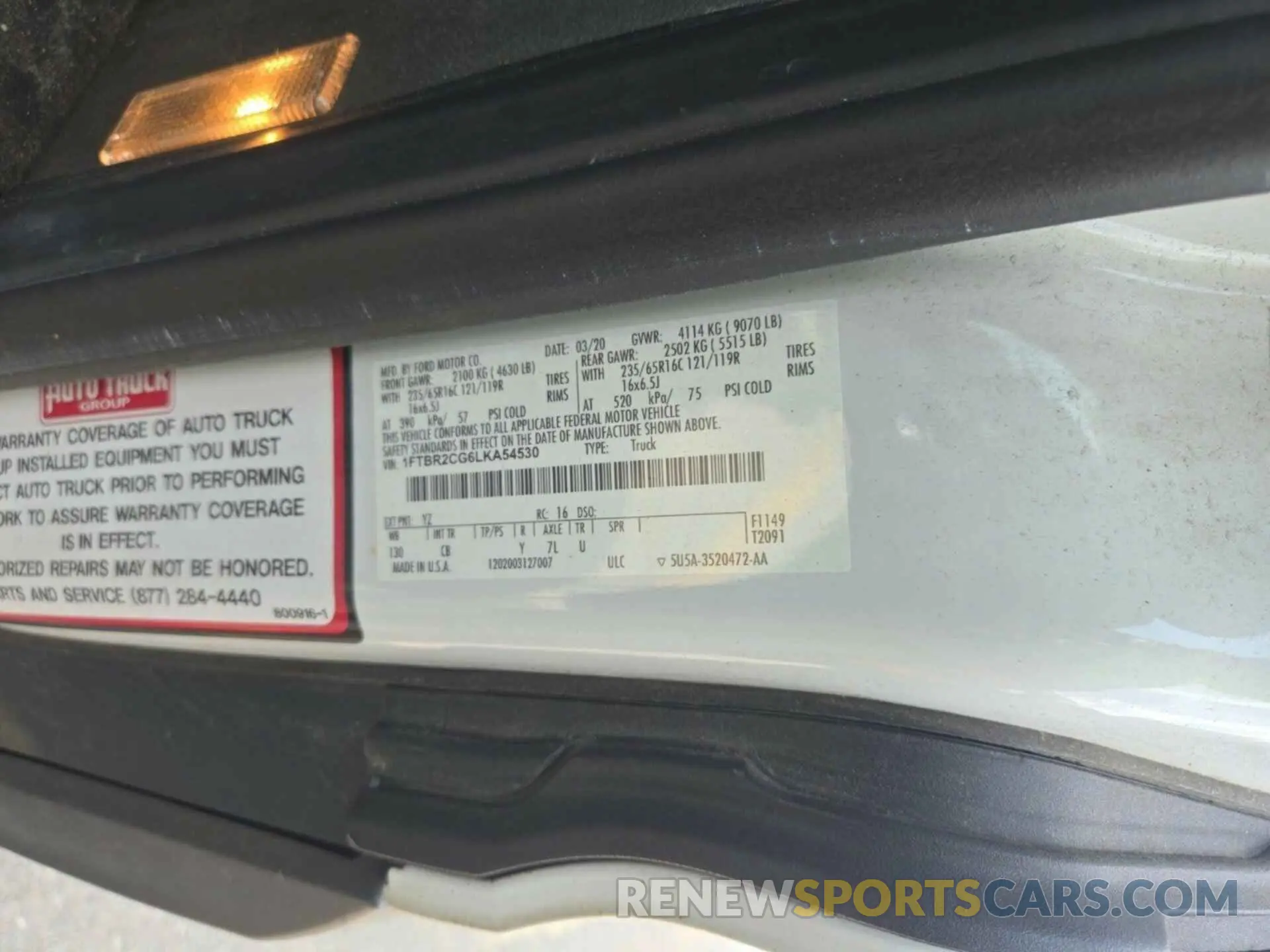 21 fotografías del automóvil dañado 1FTBR2CG6LKA54530 FORD TRANSIT 2020