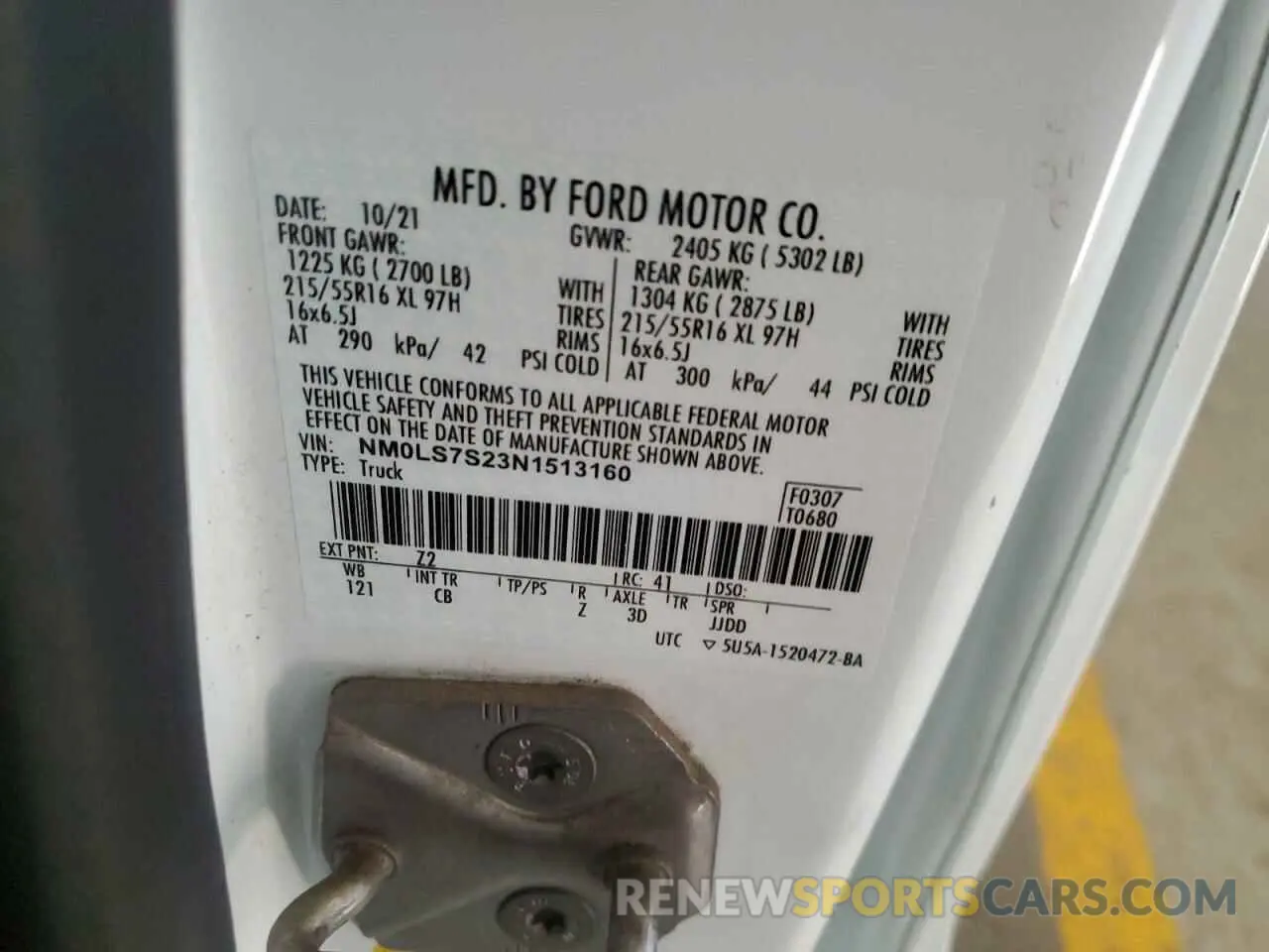 13 fotografías del automóvil dañado NM0LS7S23N1513160 FORD TRANSIT 2022