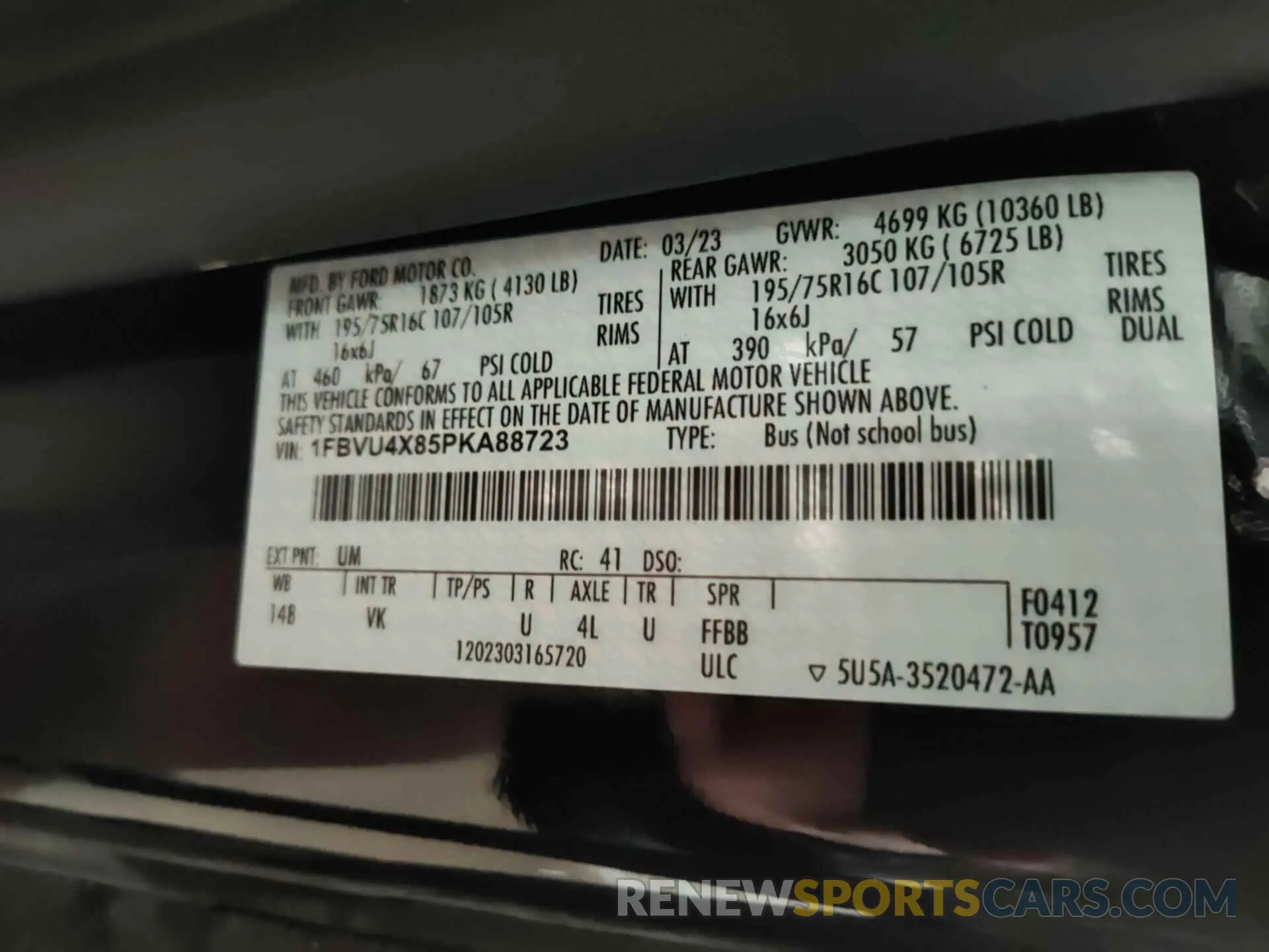 18 fotografías del automóvil dañado 1FBVU4X85PKA88723 FORD TRANSIT 2023