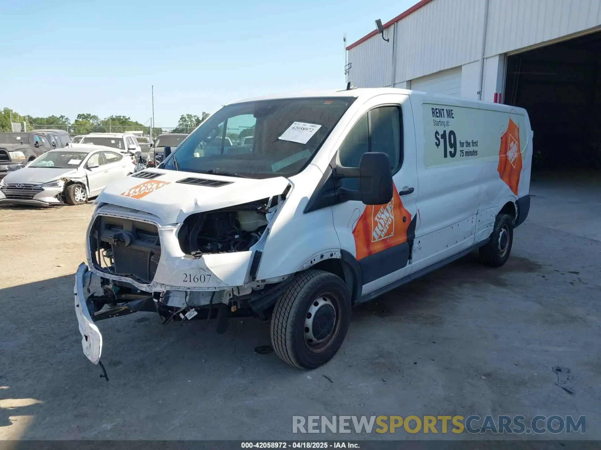 2 fotografías del automóvil dañado 1FTBR1Y82MKA53386 FORD TRANSIT-250 2021