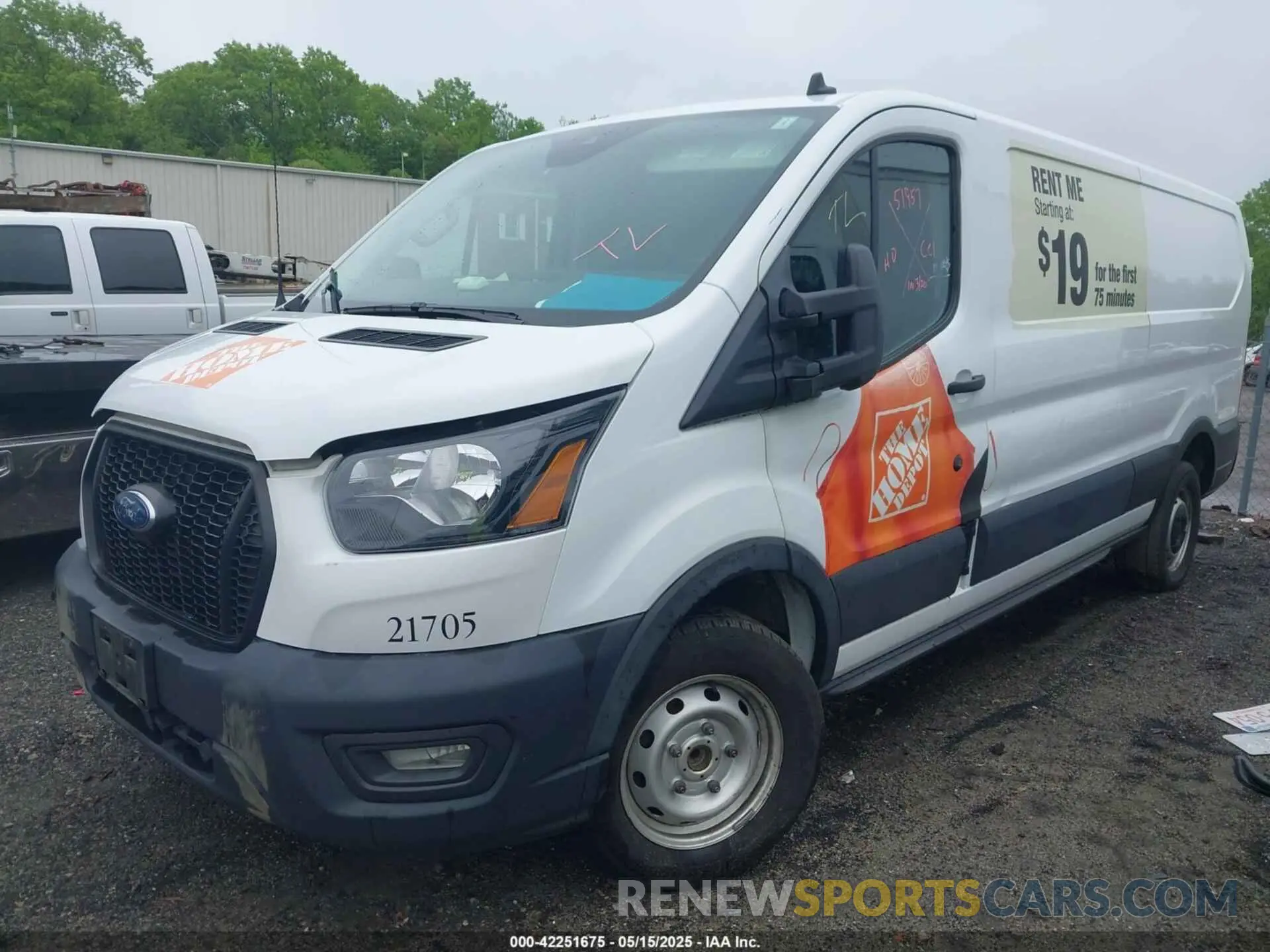 2 fotografías del automóvil dañado 1FTBR1Y87MKA76372 FORD TRANSIT-250 2021