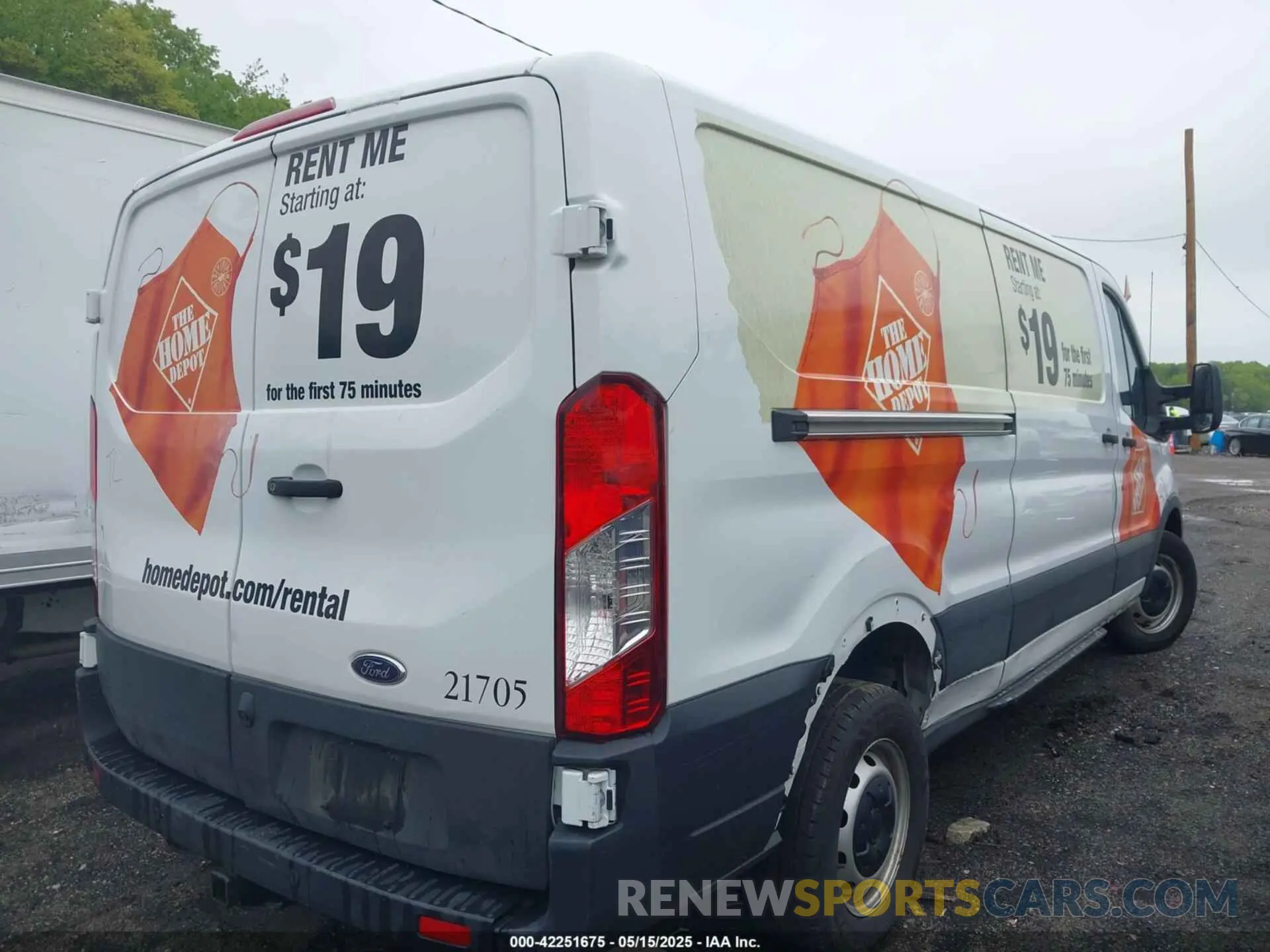 4 fotografías del automóvil dañado 1FTBR1Y87MKA76372 FORD TRANSIT-250 2021