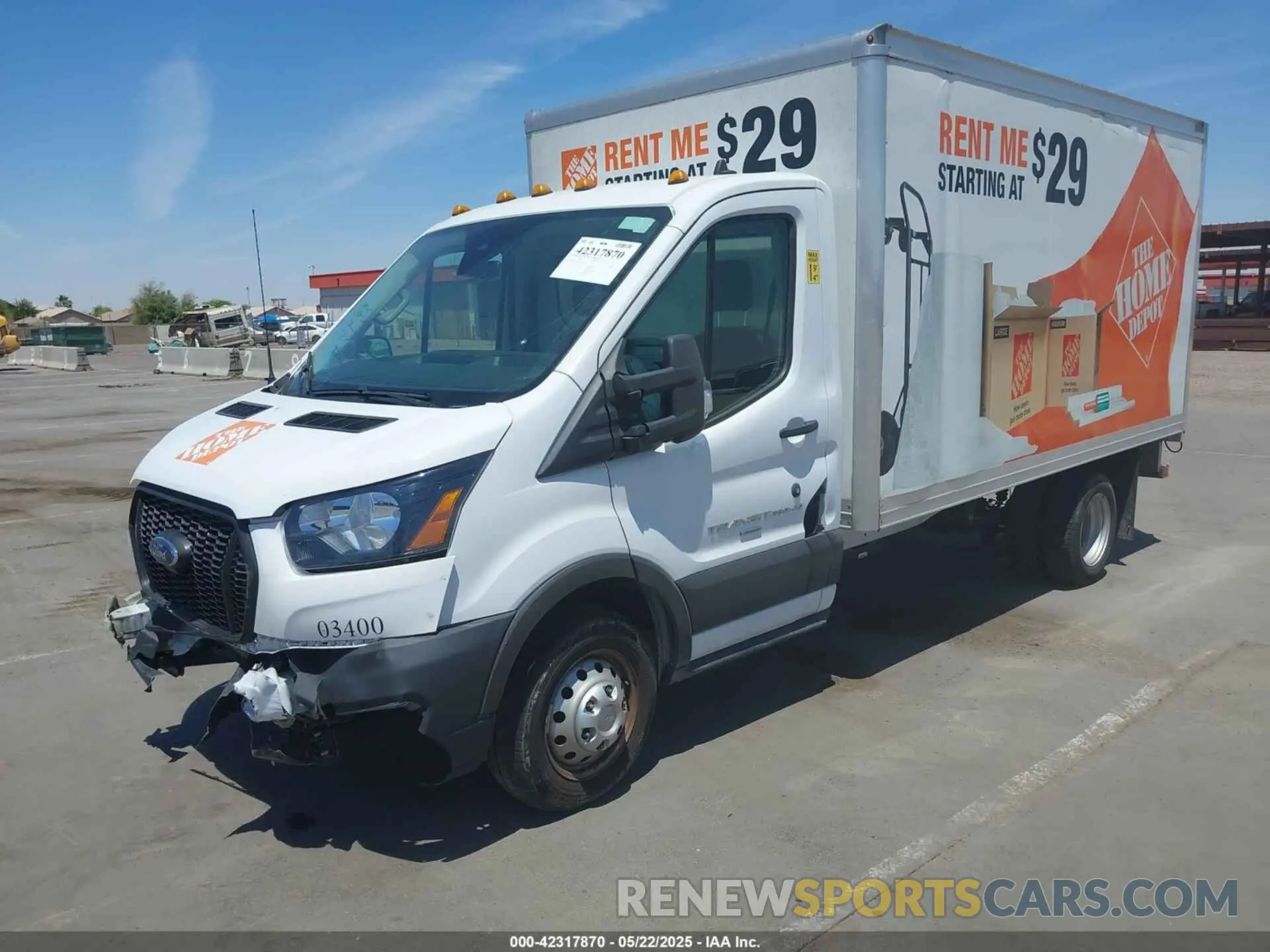 2 fotografías del automóvil dañado 1FDBF6ZGXPKA14105 FORD TRANSIT-350 CAB 2023