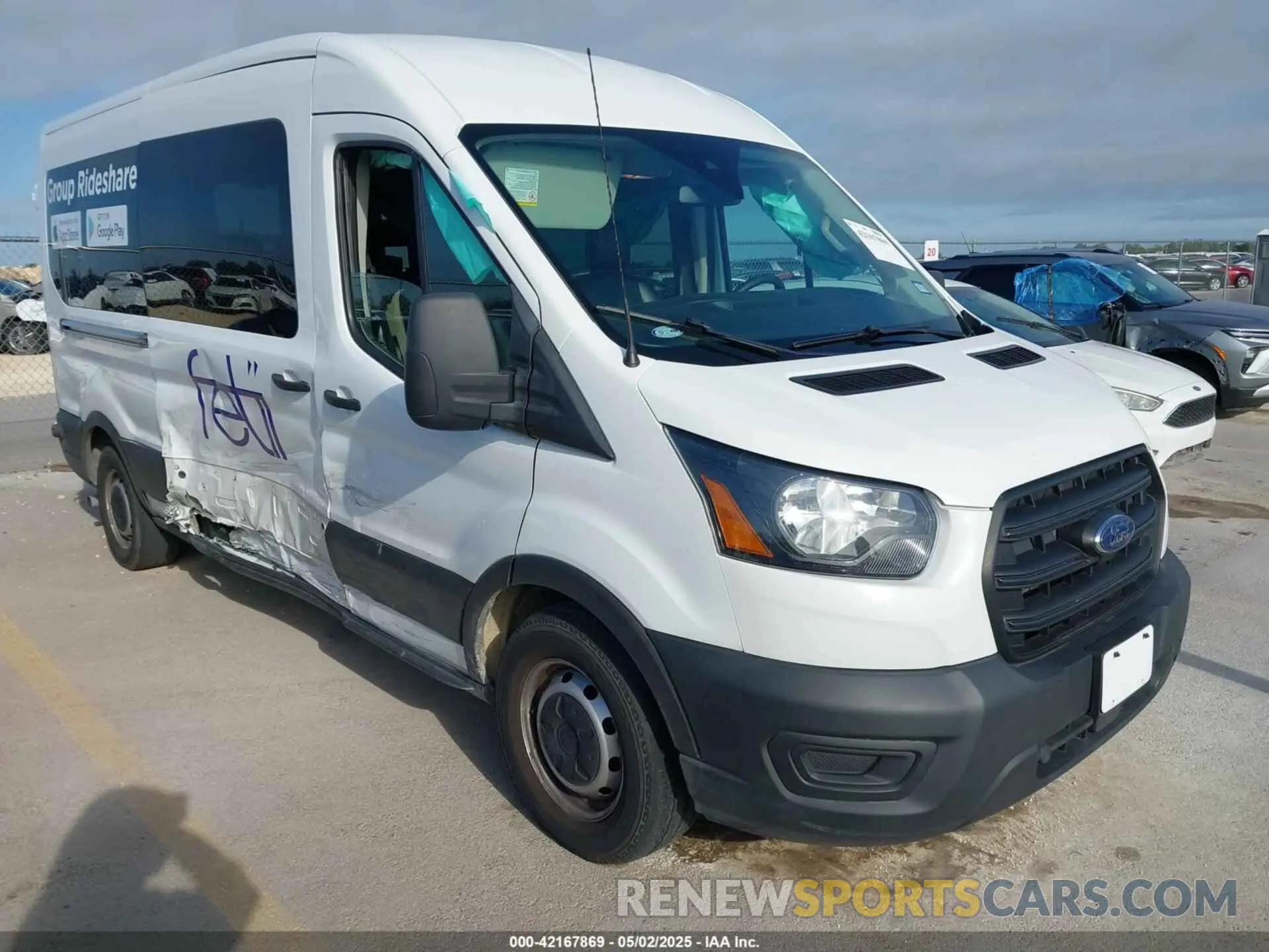 1 fotografías del automóvil dañado 1FBAX2CG6LKA25681 FORD TRANSIT-350 PASSENGER VAN 2020