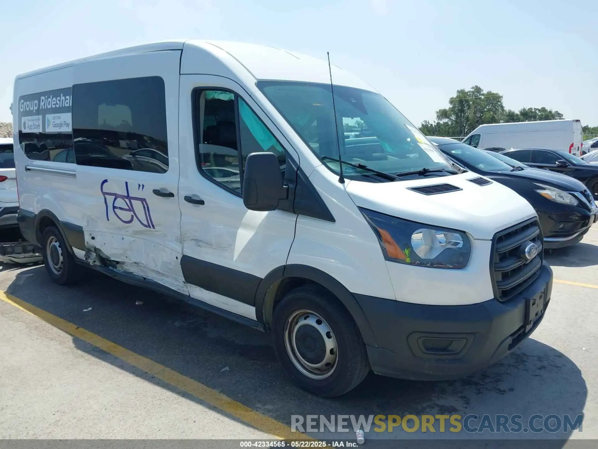 1 fotografías del automóvil dañado 1FBAX2CG7LKB42783 FORD TRANSIT-350 PASSENGER VAN 2020