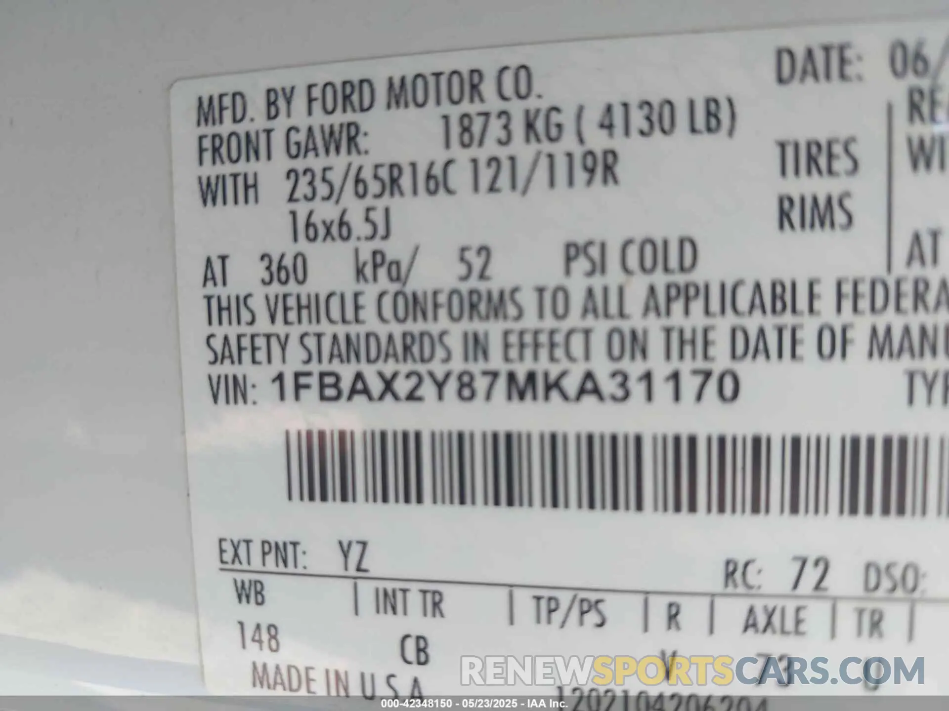 9 fotografías del automóvil dañado 1FBAX2Y87MKA31170 FORD TRANSIT-350 PASSENGER VAN 2021