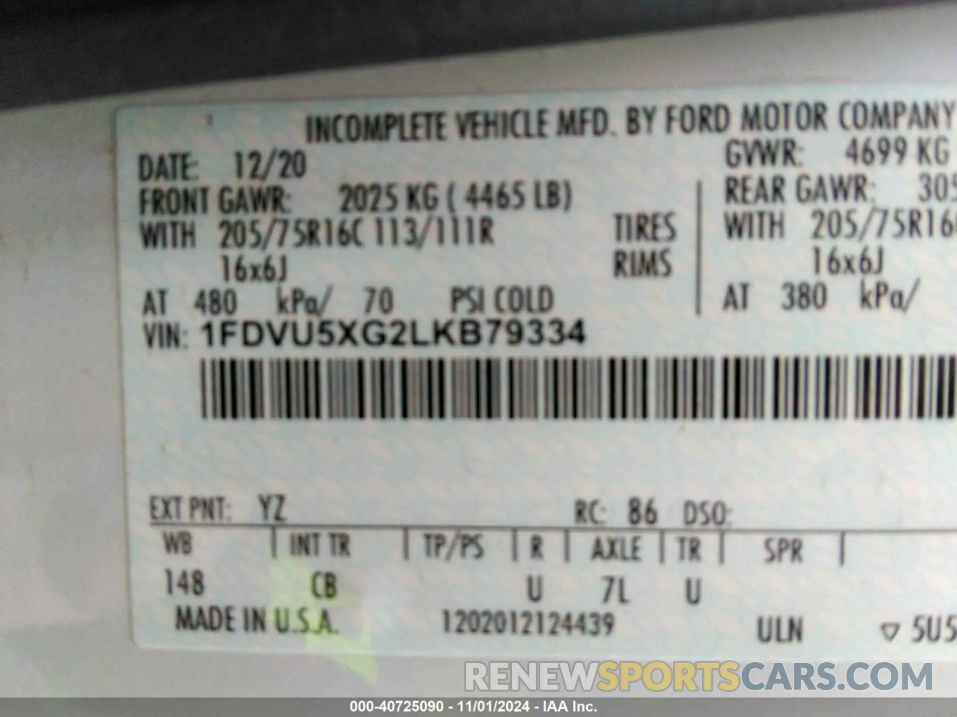 8 fotografías del automóvil dañado 1FDVU5XG2LKB79334 FORD TRANSIT-350 PASSENGER VAN 2021