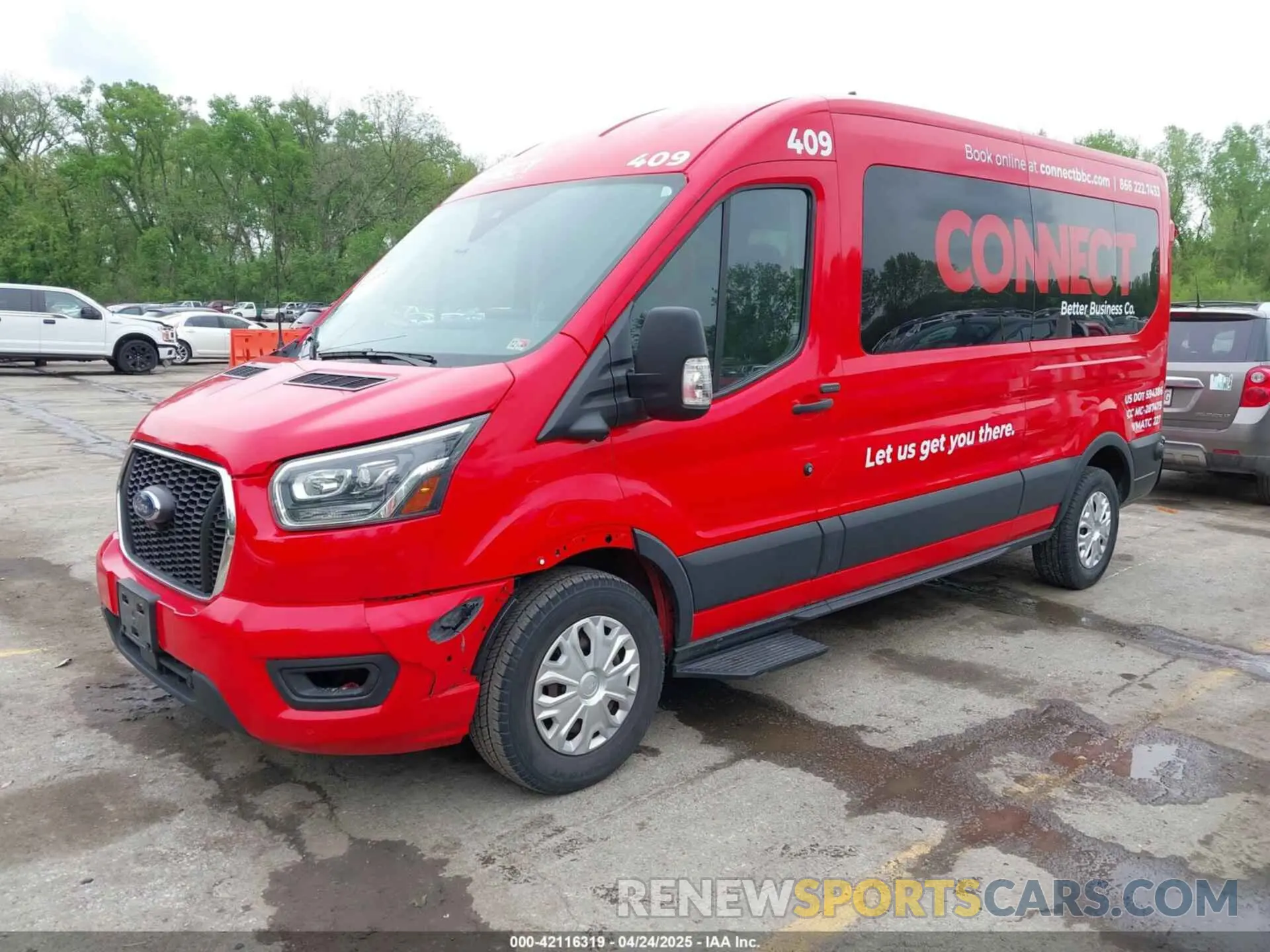 2 fotografías del automóvil dañado 1FBAX2CG0PKB98201 FORD TRANSIT-350 PASSENGER VAN 2023