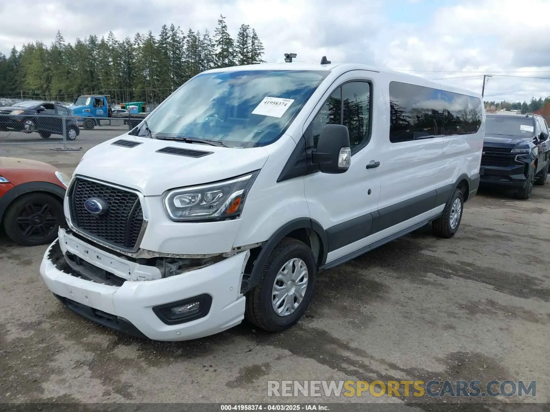 2 fotografías del automóvil dañado 1FBAX2YGXPKA94291 FORD TRANSIT-350 PASSENGER VAN 2023