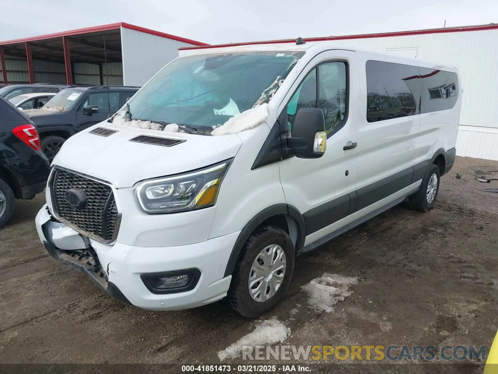 2 fotografías del automóvil dañado 1FBAX2YGXPKB41710 FORD TRANSIT-350 PASSENGER VAN 2023