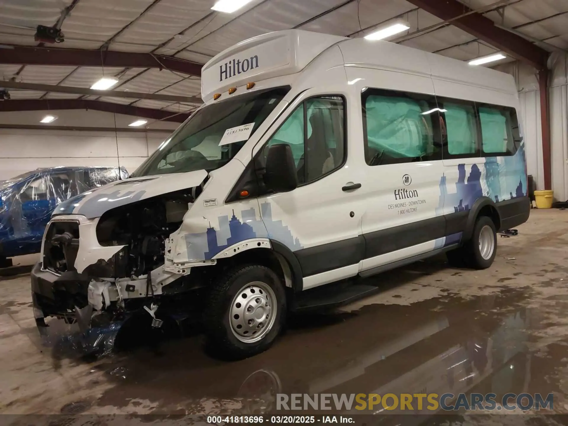 2 fotografías del automóvil dañado 1FBVU4X80PKC01073 FORD TRANSIT-350 PASSENGER VAN 2023
