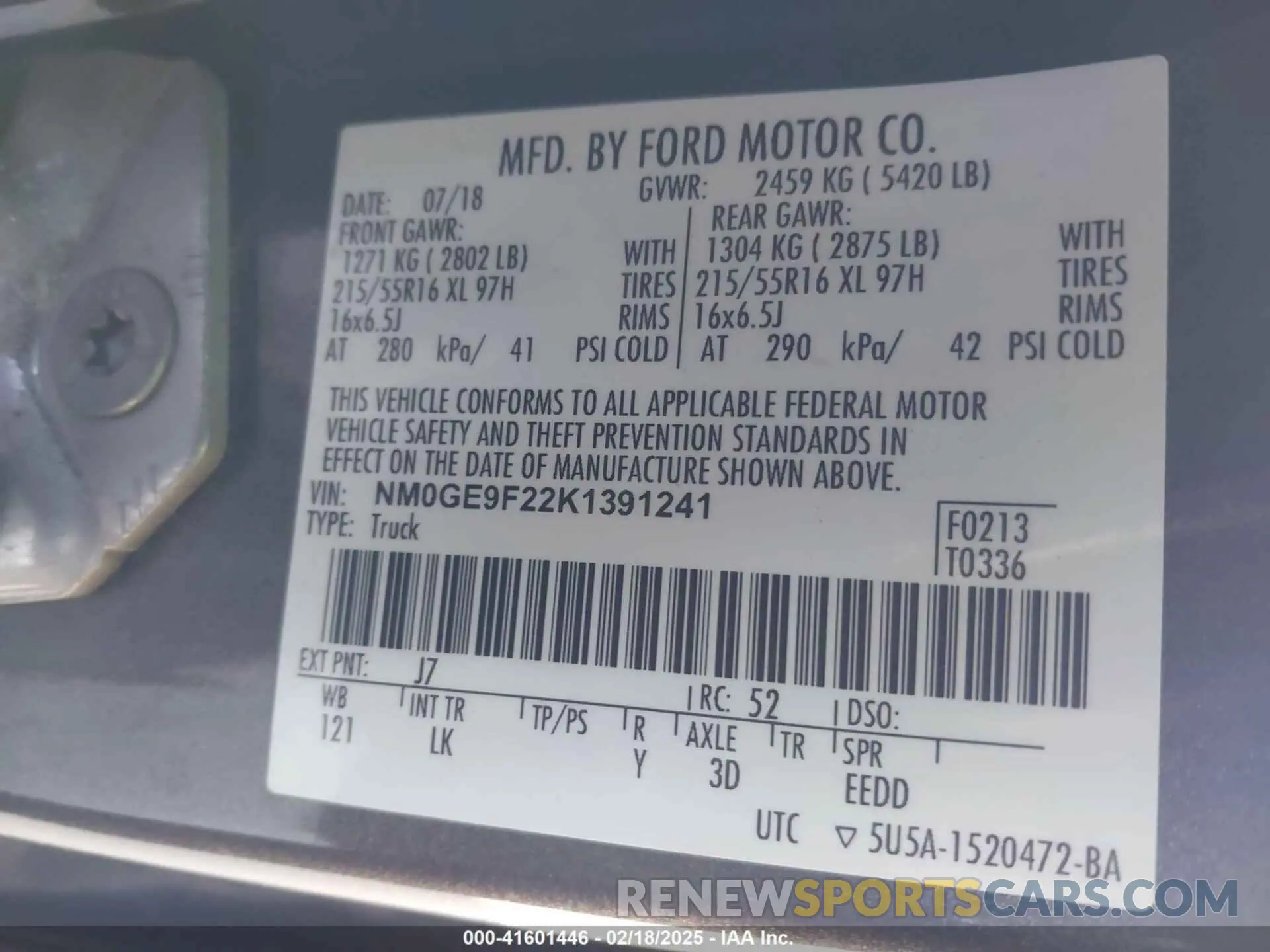 9 fotografías del automóvil dañado NM0GE9F22K1391241 FORD TRANSIT CONNECT 2019