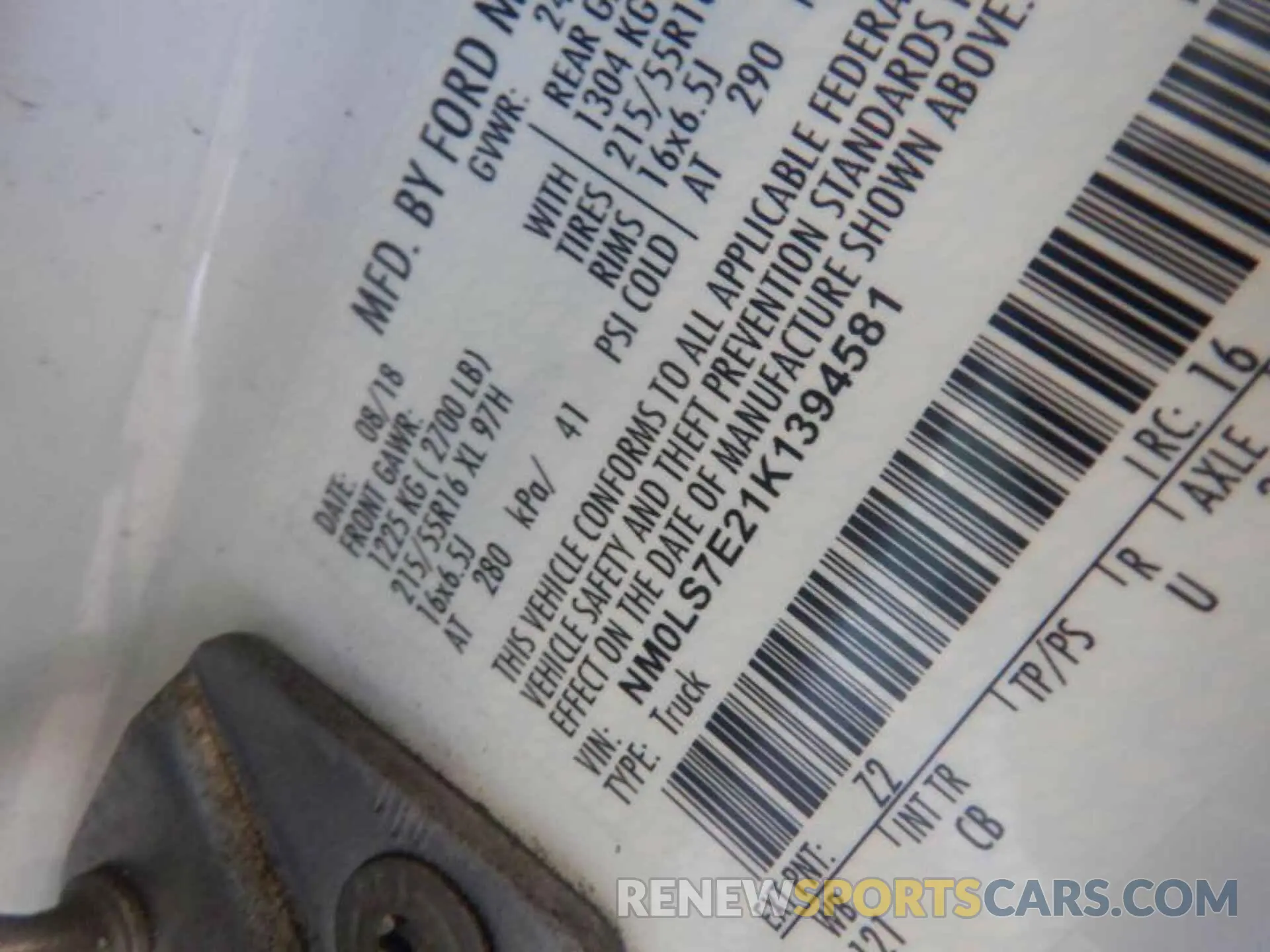 11 fotografías del automóvil dañado NM0LS7E21K1394581 FORD TRANSIT CONNECT 2019