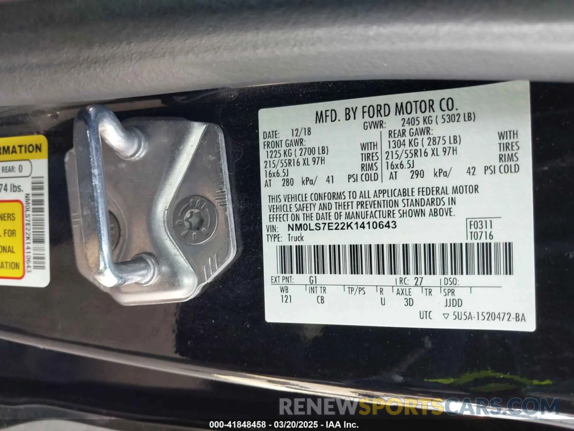 9 fotografías del automóvil dañado NM0LS7E22K1410643 FORD TRANSIT CONNECT 2019