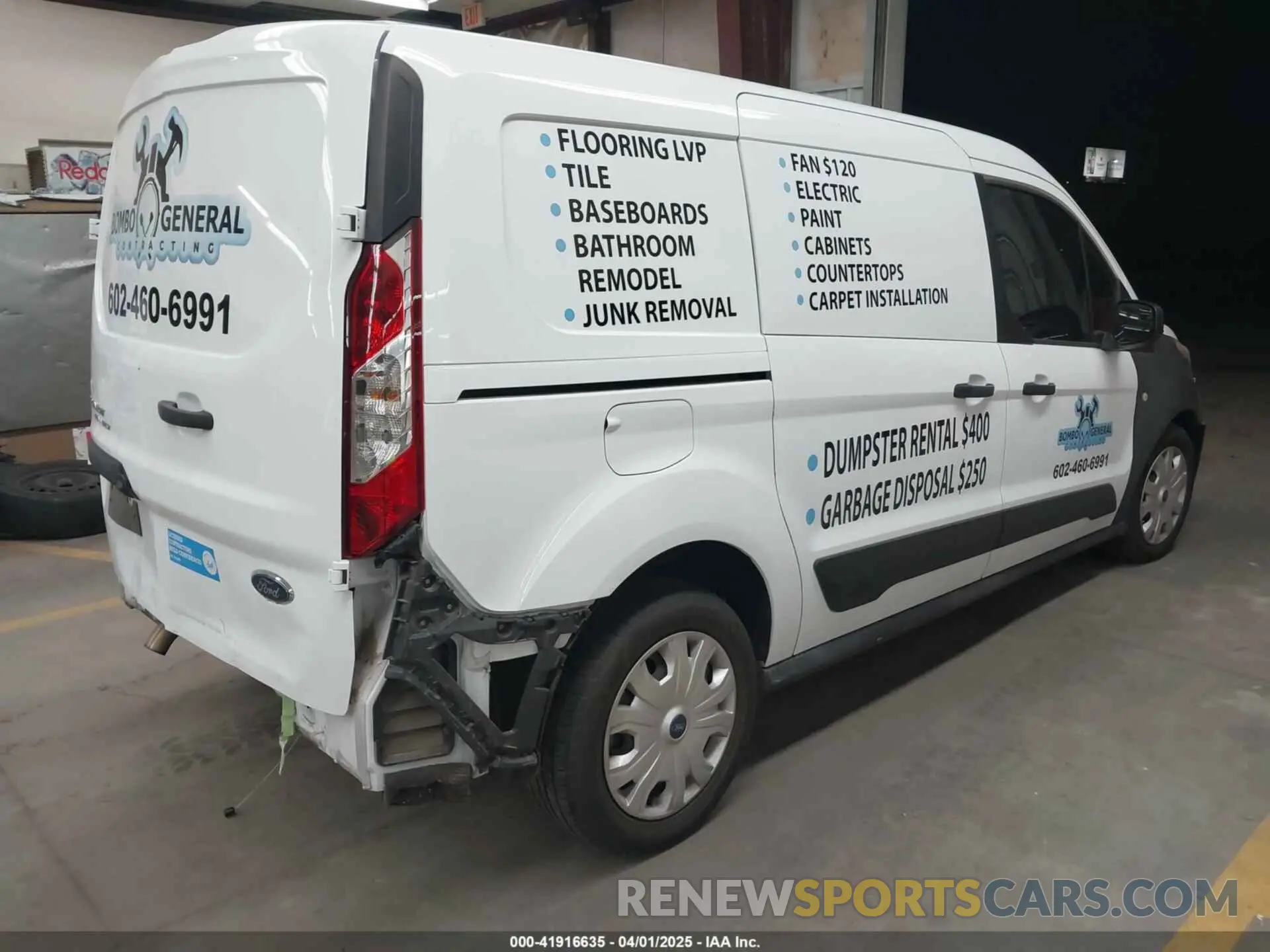 4 fotografías del automóvil dañado NM0LS7E28K1416009 FORD TRANSIT CONNECT 2019