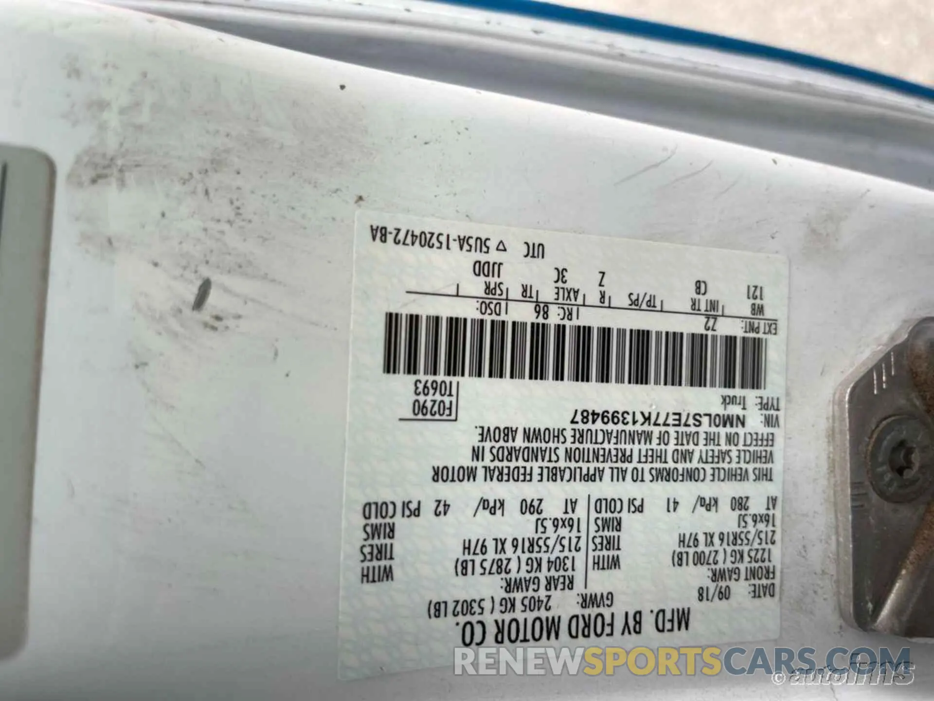7 fotografías del automóvil dañado NM0LS7E77K1399487 FORD TRANSIT CONNECT 2019