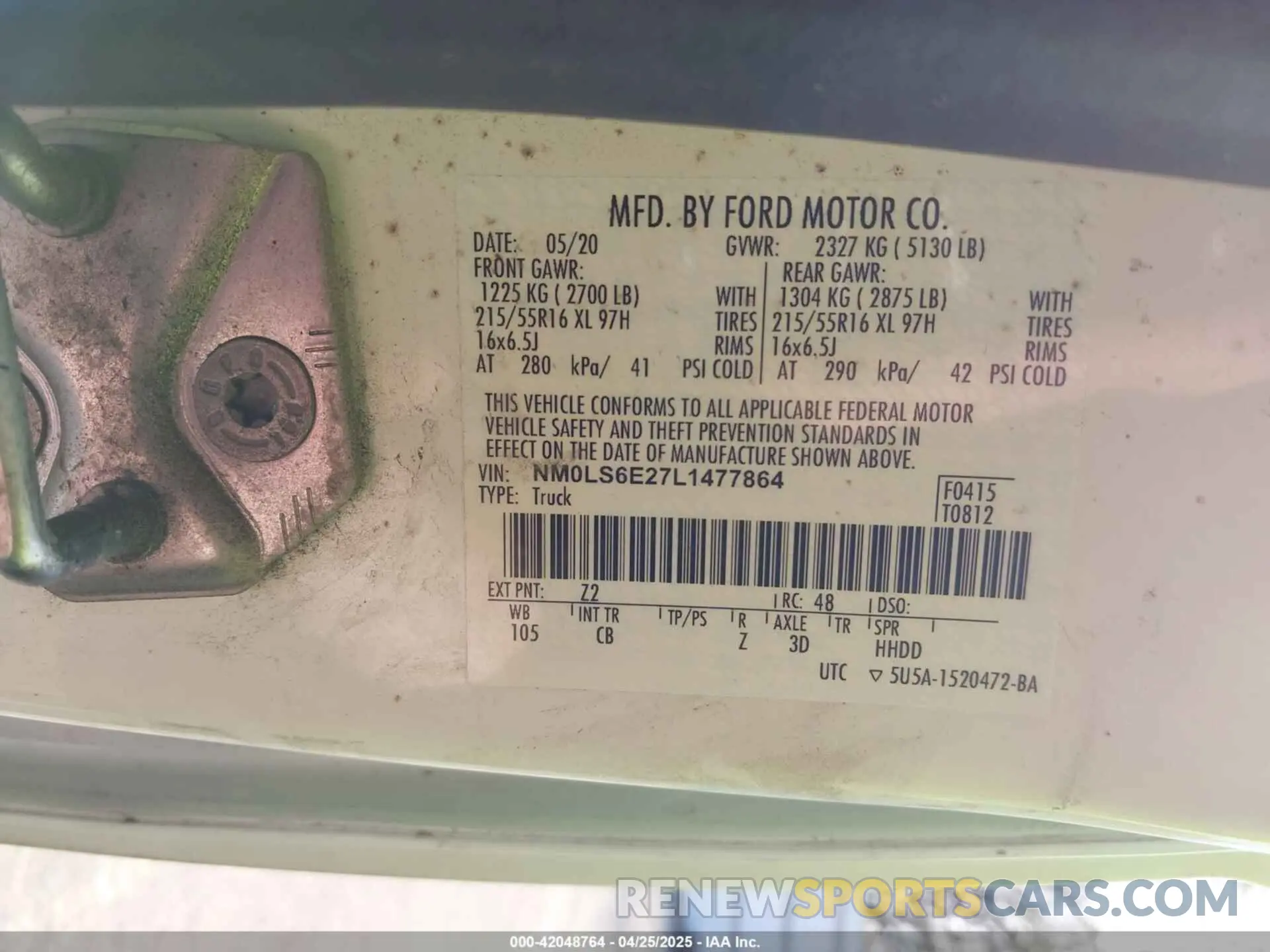 9 fotografías del automóvil dañado NM0LS6E27L1477864 FORD TRANSIT CONNECT 2020
