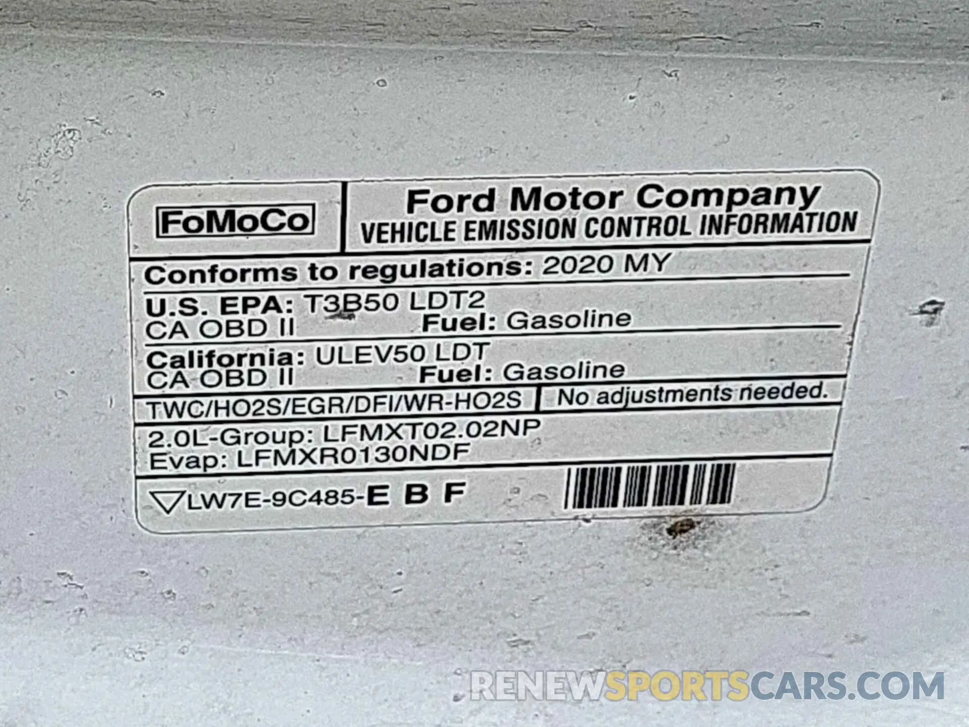 6 fotografías del automóvil dañado NM0LS7E20L1480725 FORD TRANSIT CONNECT 2020