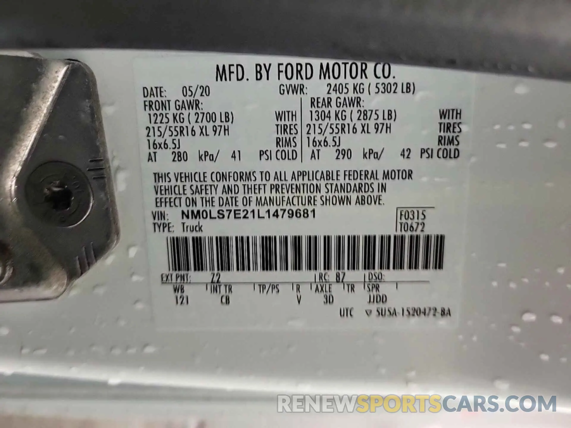 25 fotografías del automóvil dañado NM0LS7E21L1479681 FORD TRANSIT CONNECT 2020