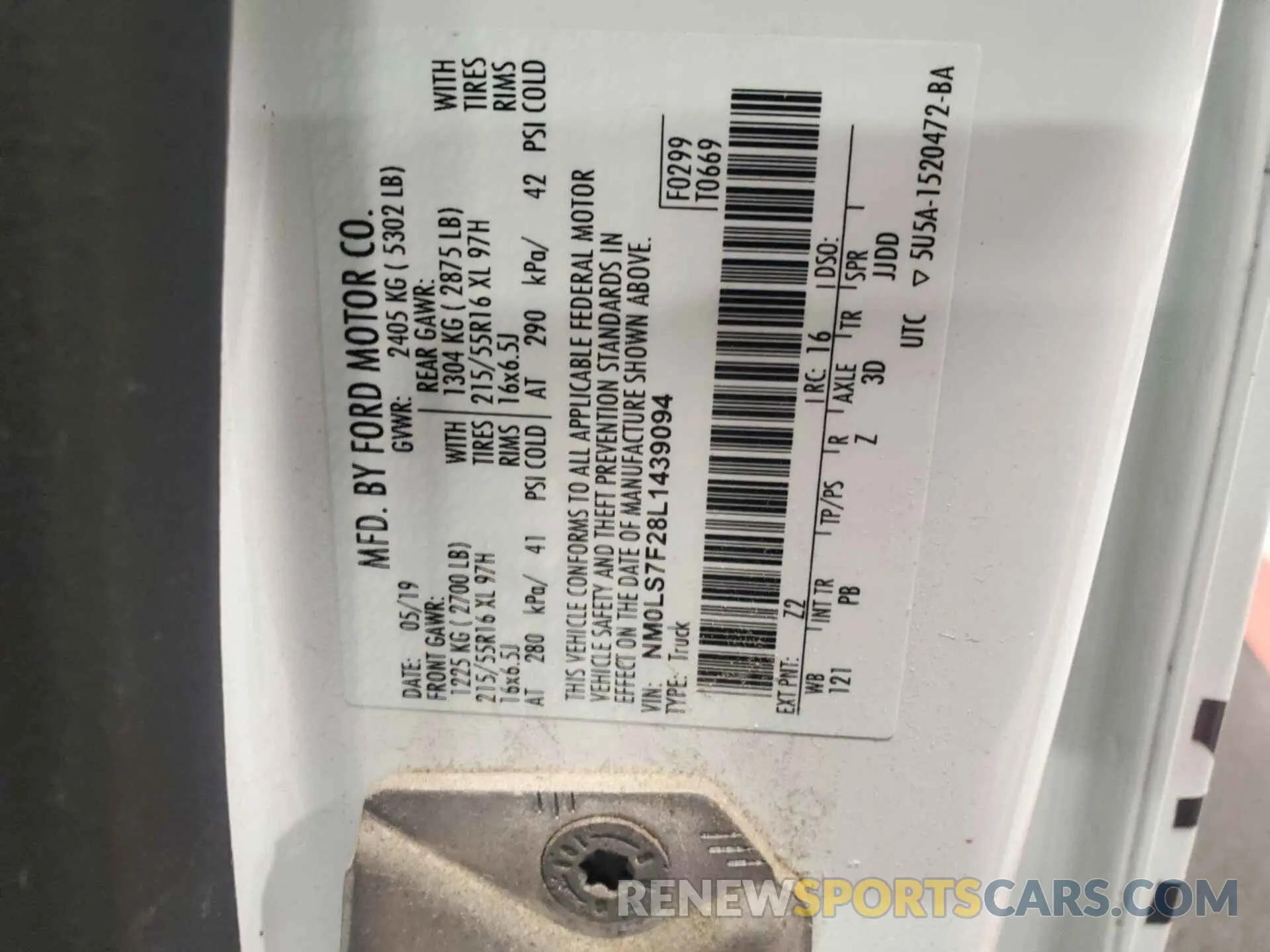19 fotografías del automóvil dañado NM0LS7F28L1439094 FORD TRANSIT CONNECT 2020