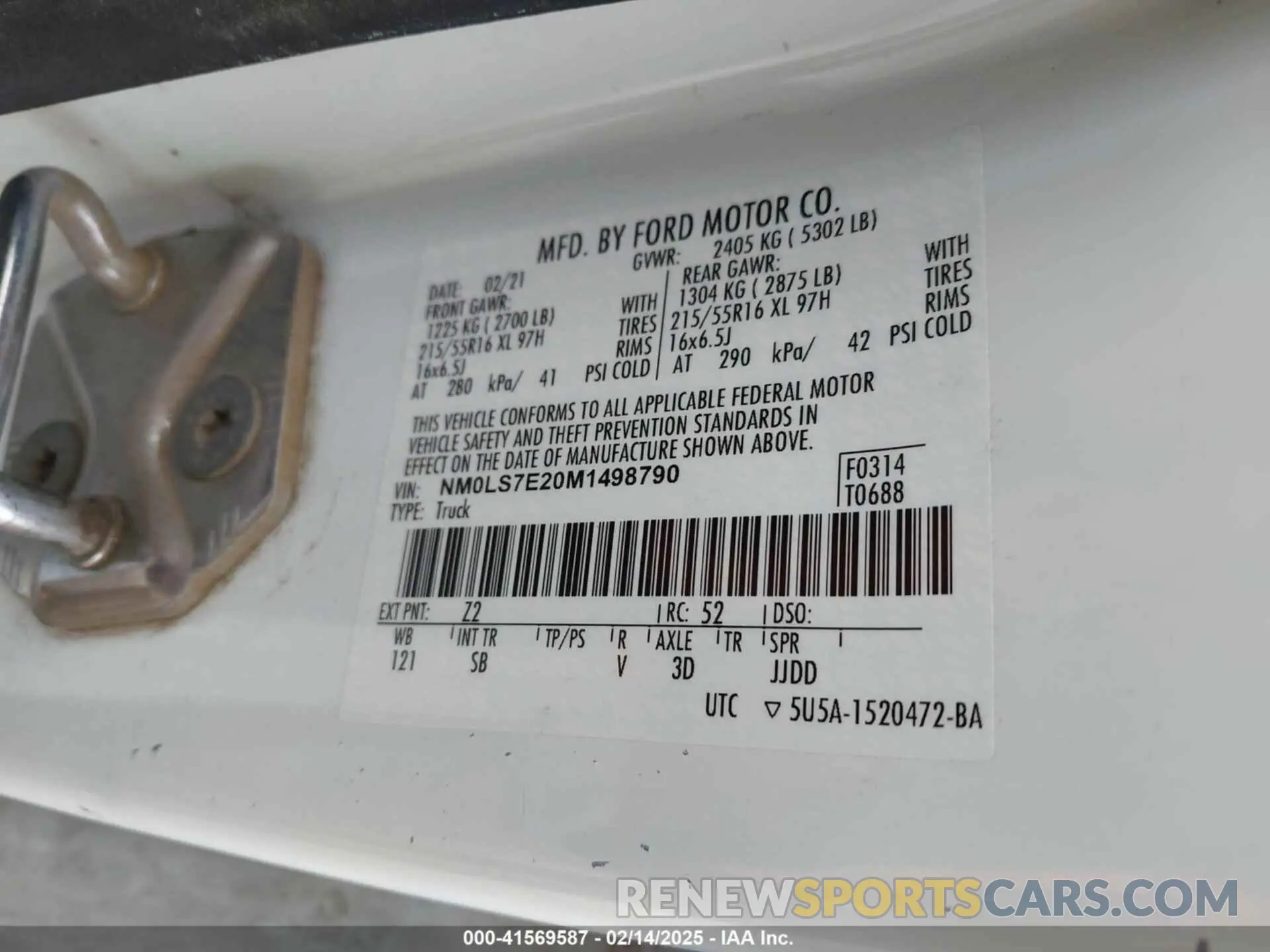 9 fotografías del automóvil dañado NM0LS7E20M1498790 FORD TRANSIT CONNECT 2021