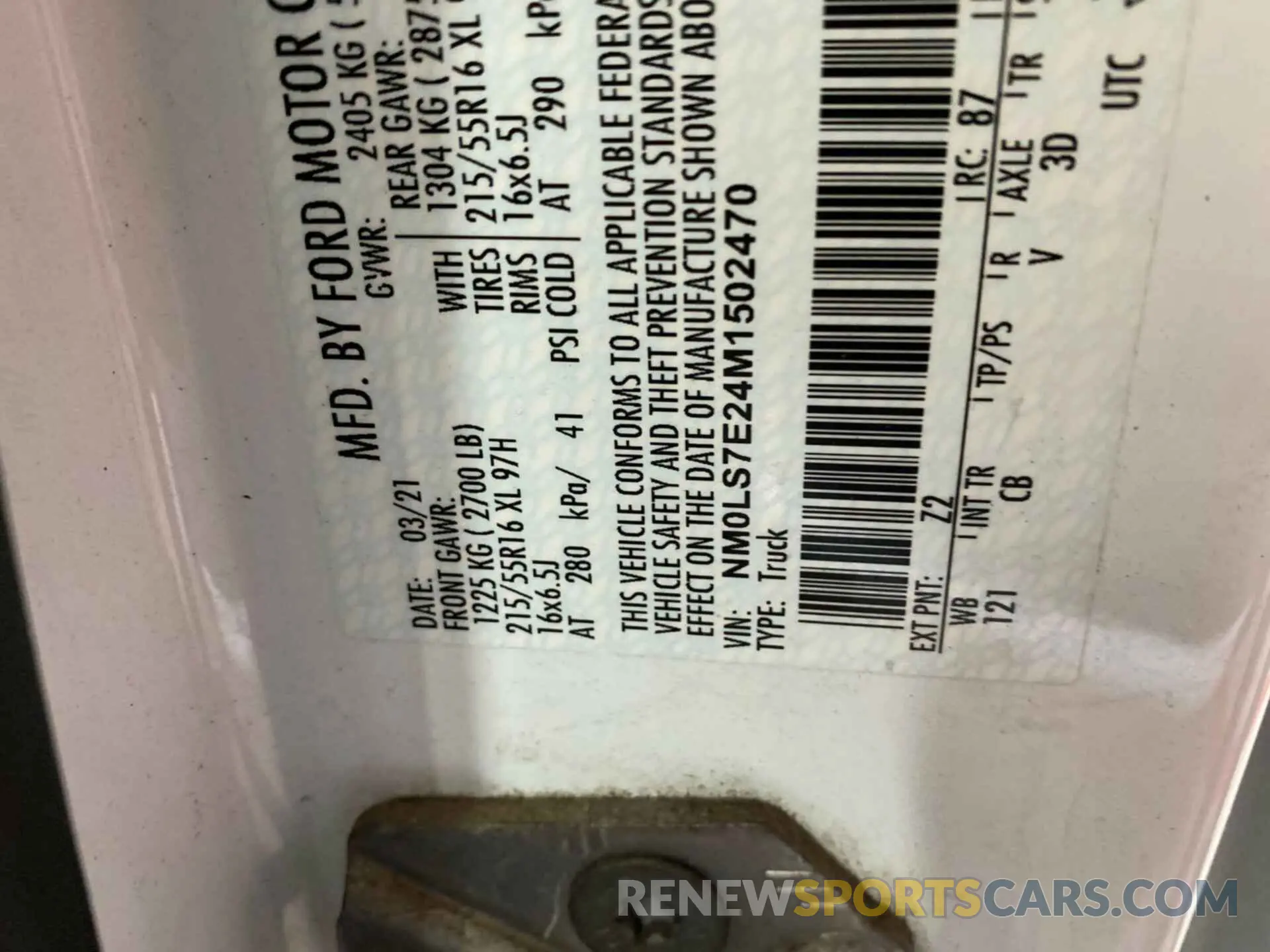 17 fotografías del automóvil dañado NM0LS7E24M1502470 FORD TRANSIT CONNECT 2021