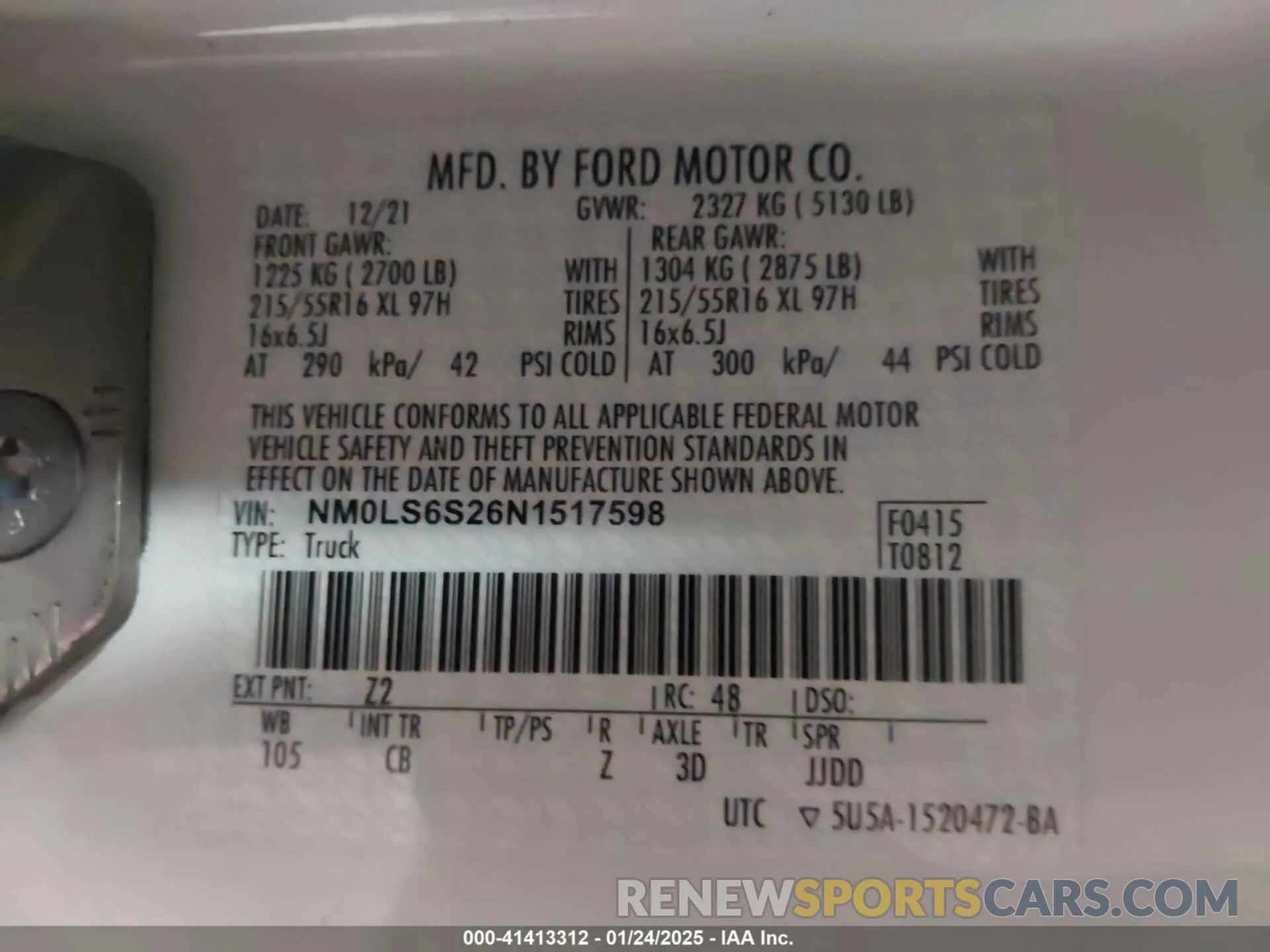 9 fotografías del automóvil dañado NM0LS6S26N1517598 FORD TRANSIT CONNECT 2022