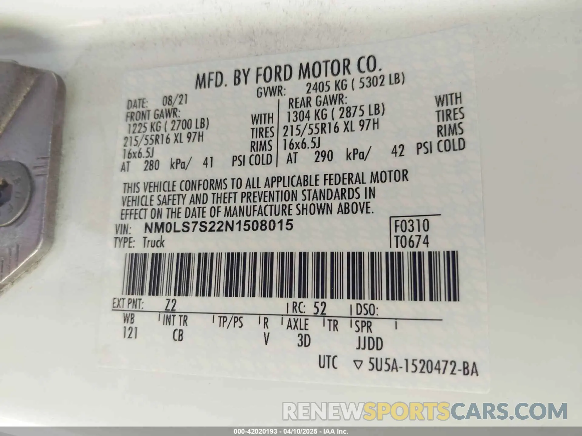 9 fotografías del automóvil dañado NM0LS7S22N1508015 FORD TRANSIT CONNECT 2022