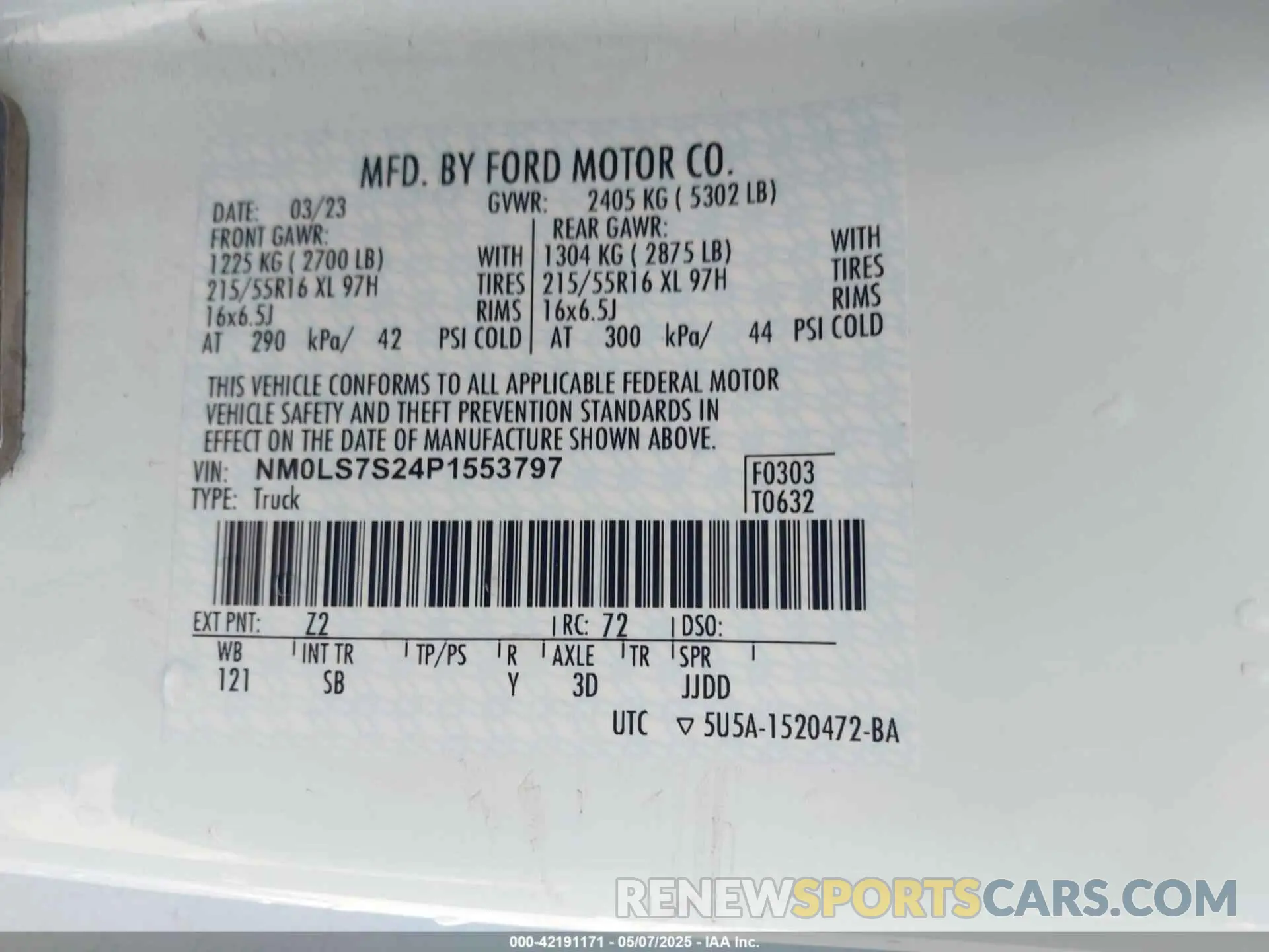 9 fotografías del automóvil dañado NM0LS7S24P1553797 FORD TRANSIT CONNECT 2023