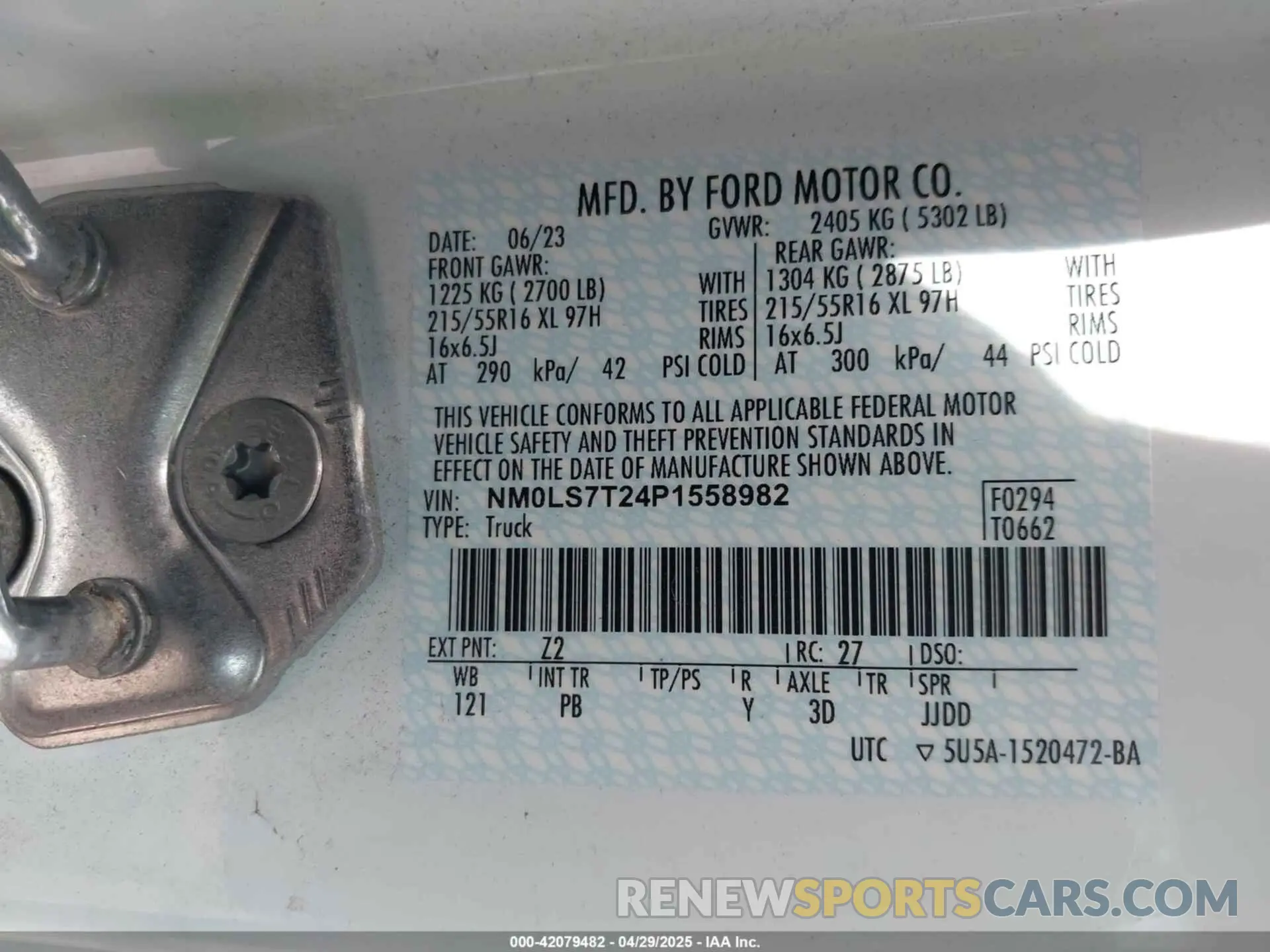 9 fotografías del automóvil dañado NM0LS7T24P1558982 FORD TRANSIT CONNECT 2023