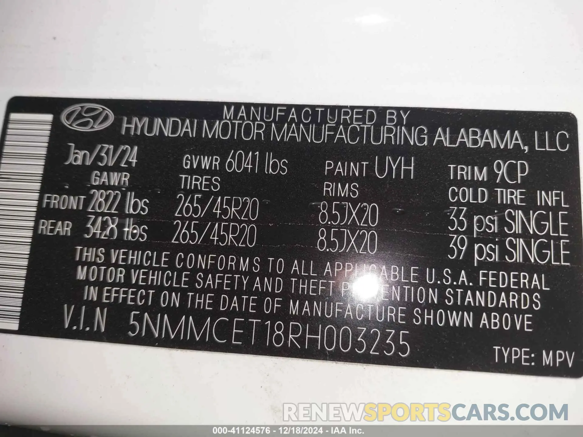 9 fotografías del automóvil dañado 5NMMCET18RH003235 GENESIS ELECTRIFIED GV70 2024