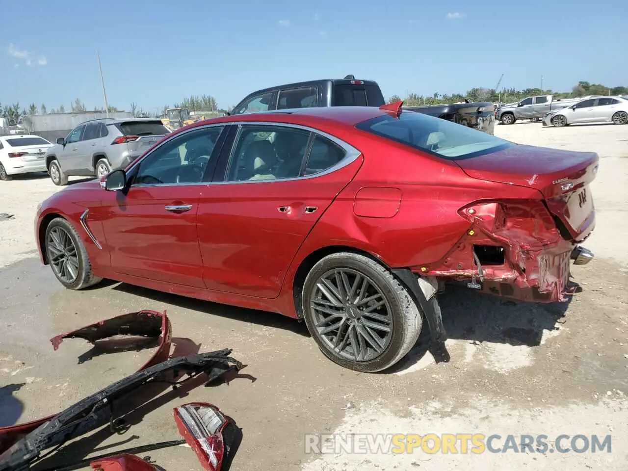 2 fotografías del automóvil dañado KMTG34LA5KU015107 GENESIS G70 2019