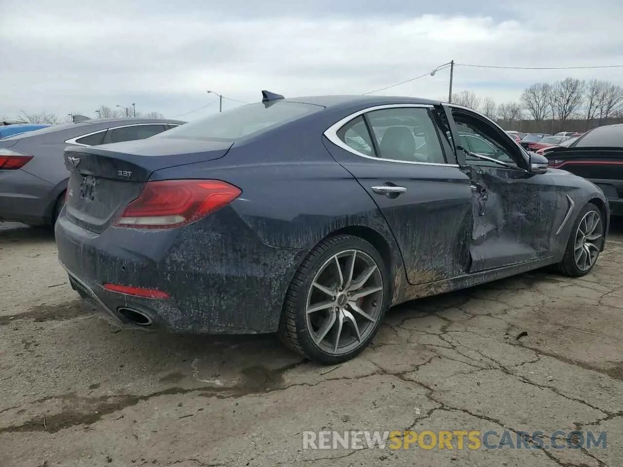 3 fotografías del automóvil dañado KMTG34LE5KU034162 GENESIS G70 2019