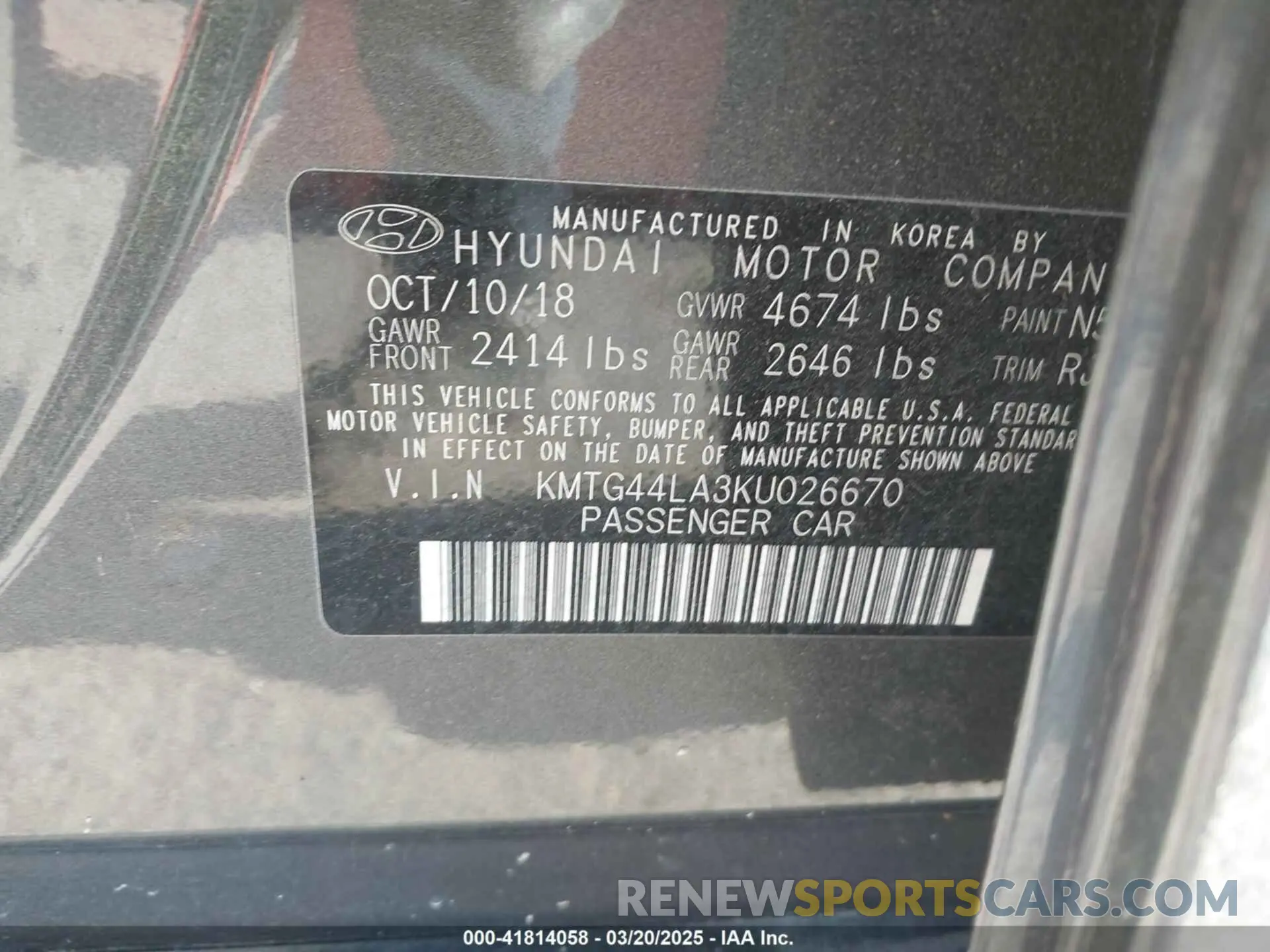 9 fotografías del automóvil dañado KMTG44LA3KU026670 GENESIS G70 2019